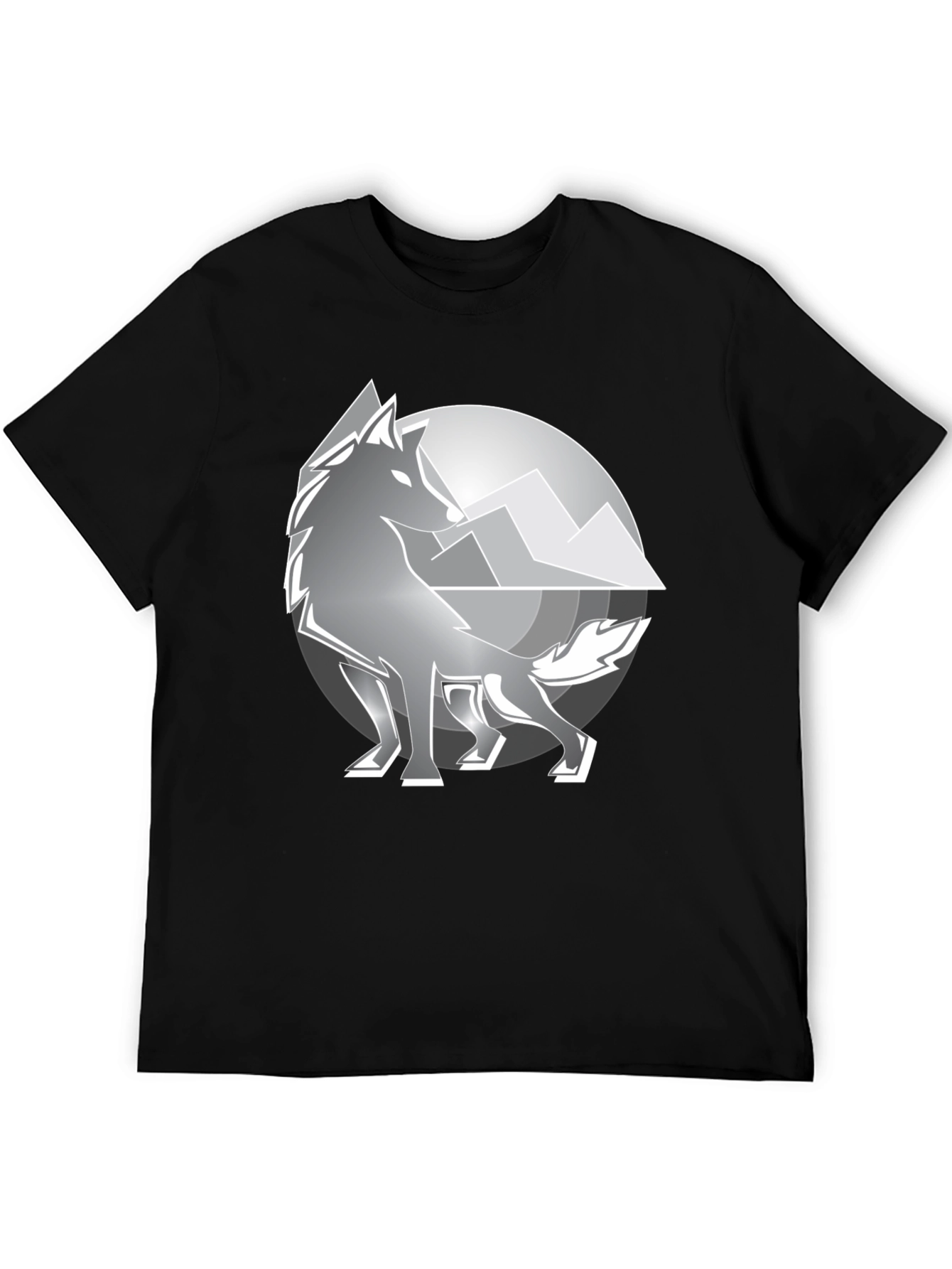 Wolf Mountain Graphic T-Shirt - Black