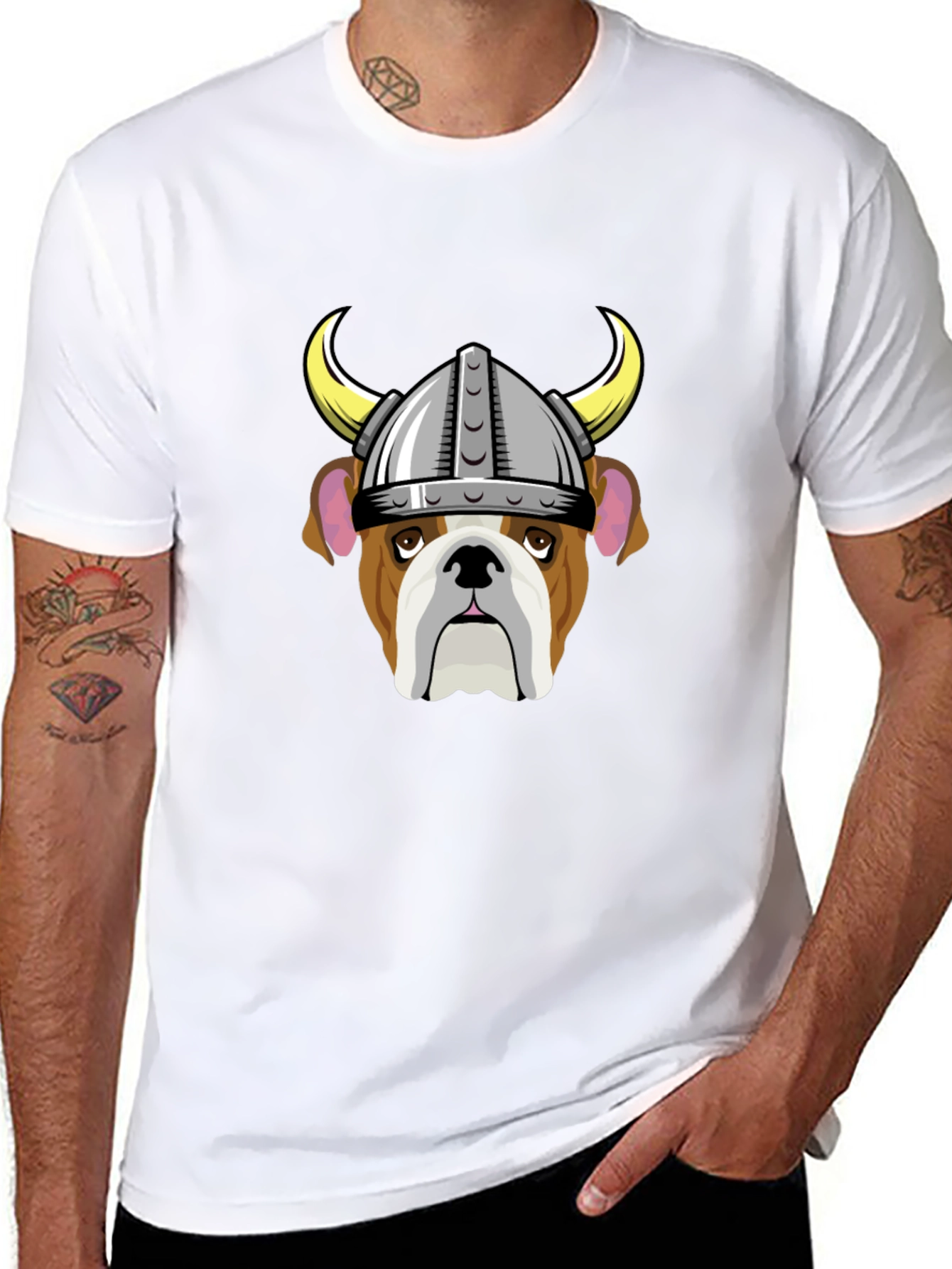Bulldog Viking Helmet T-Shirt