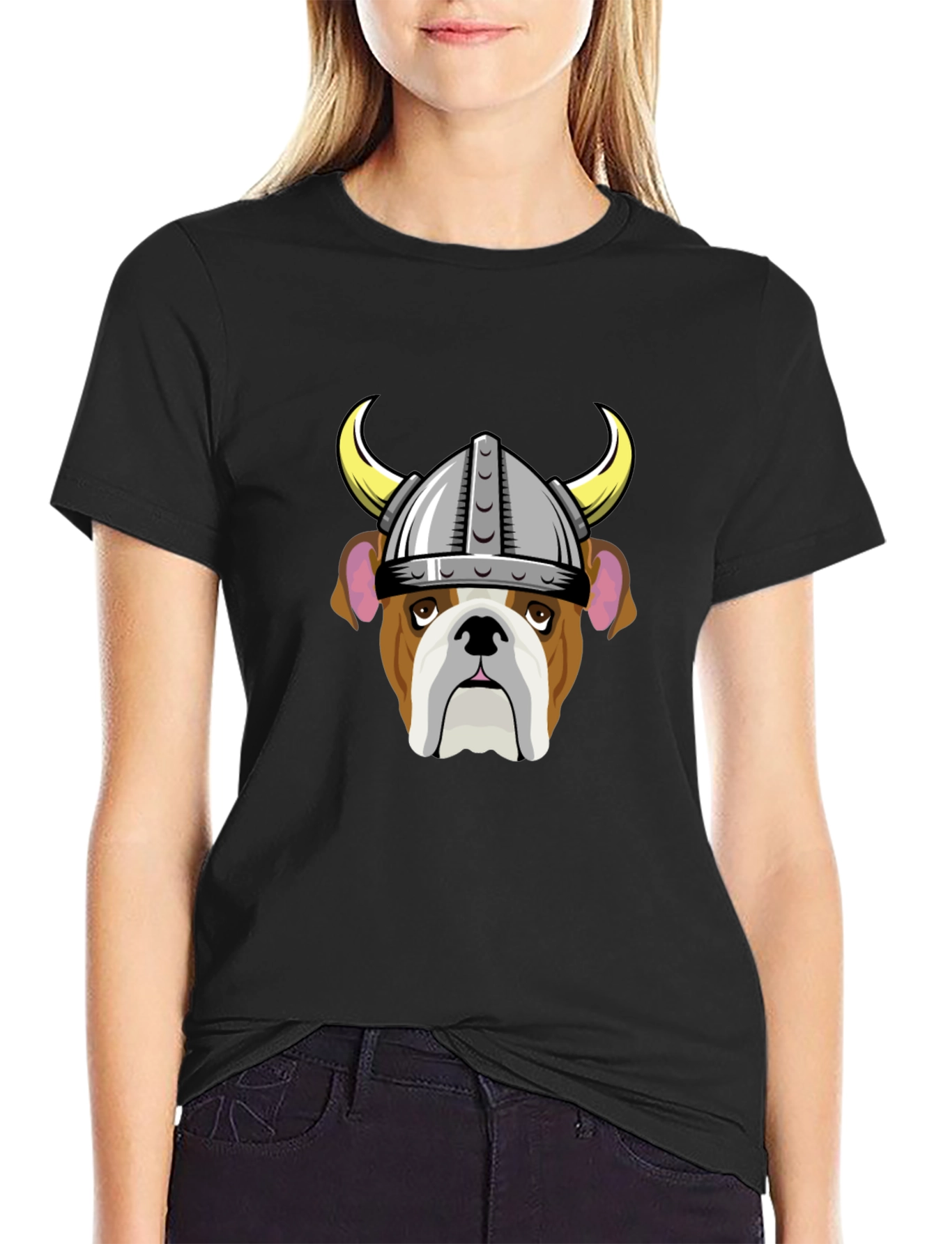 Bulldog Viking Helmet T-Shirt
