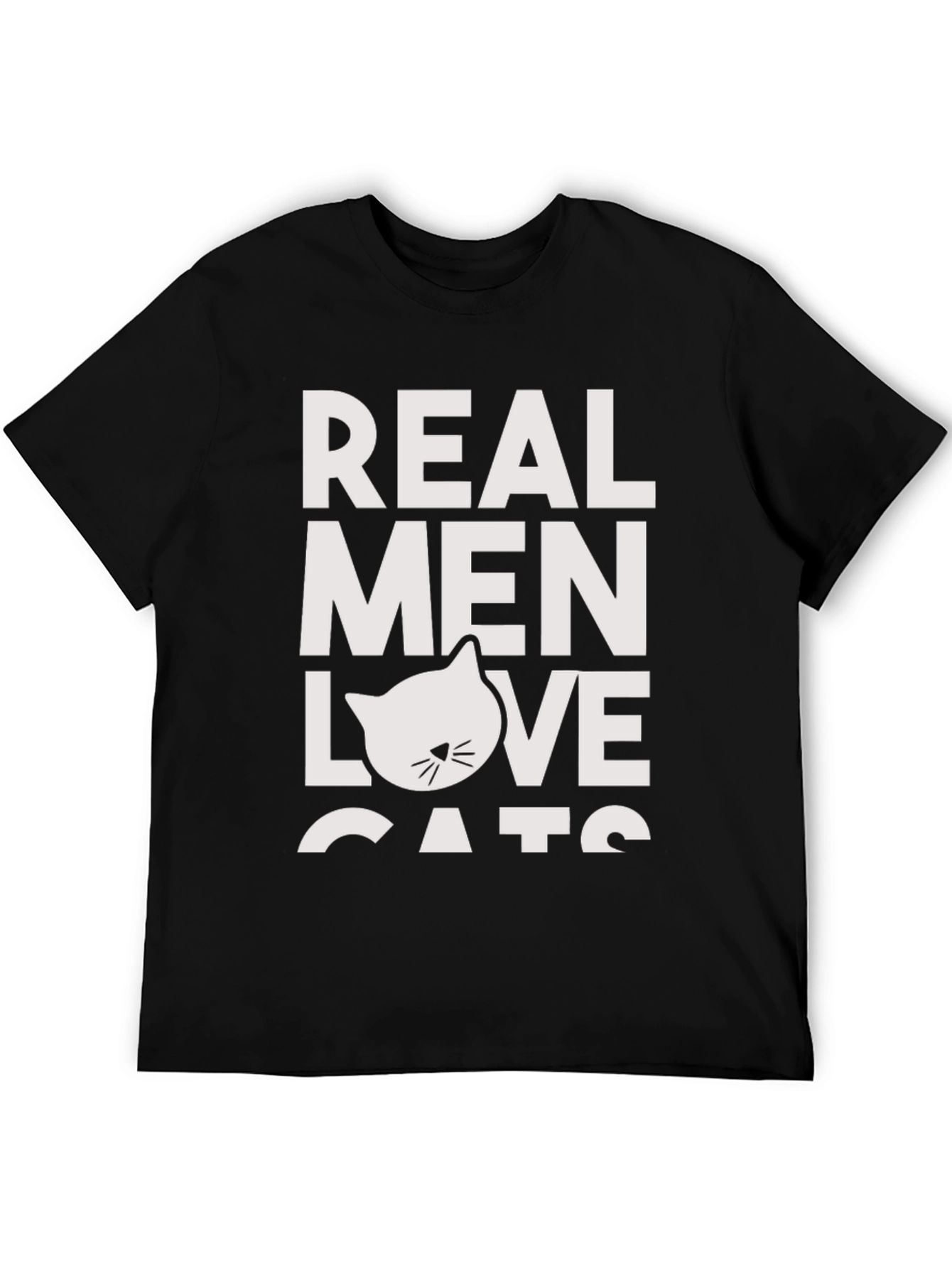 Real Men Love Cats Black T-Shirt