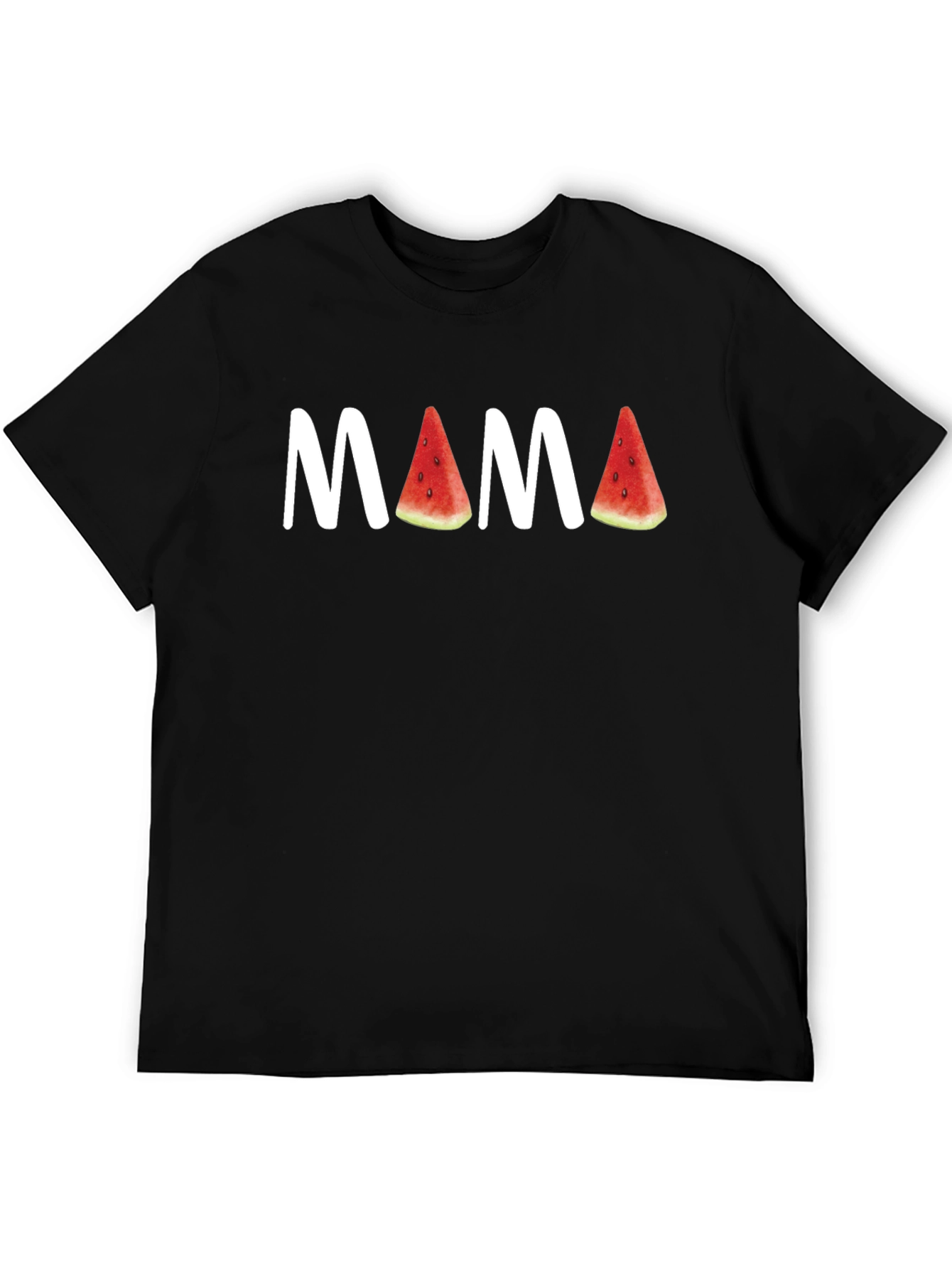 Mama Watermelon Graphic Tee - Black Cotton T-Shirt