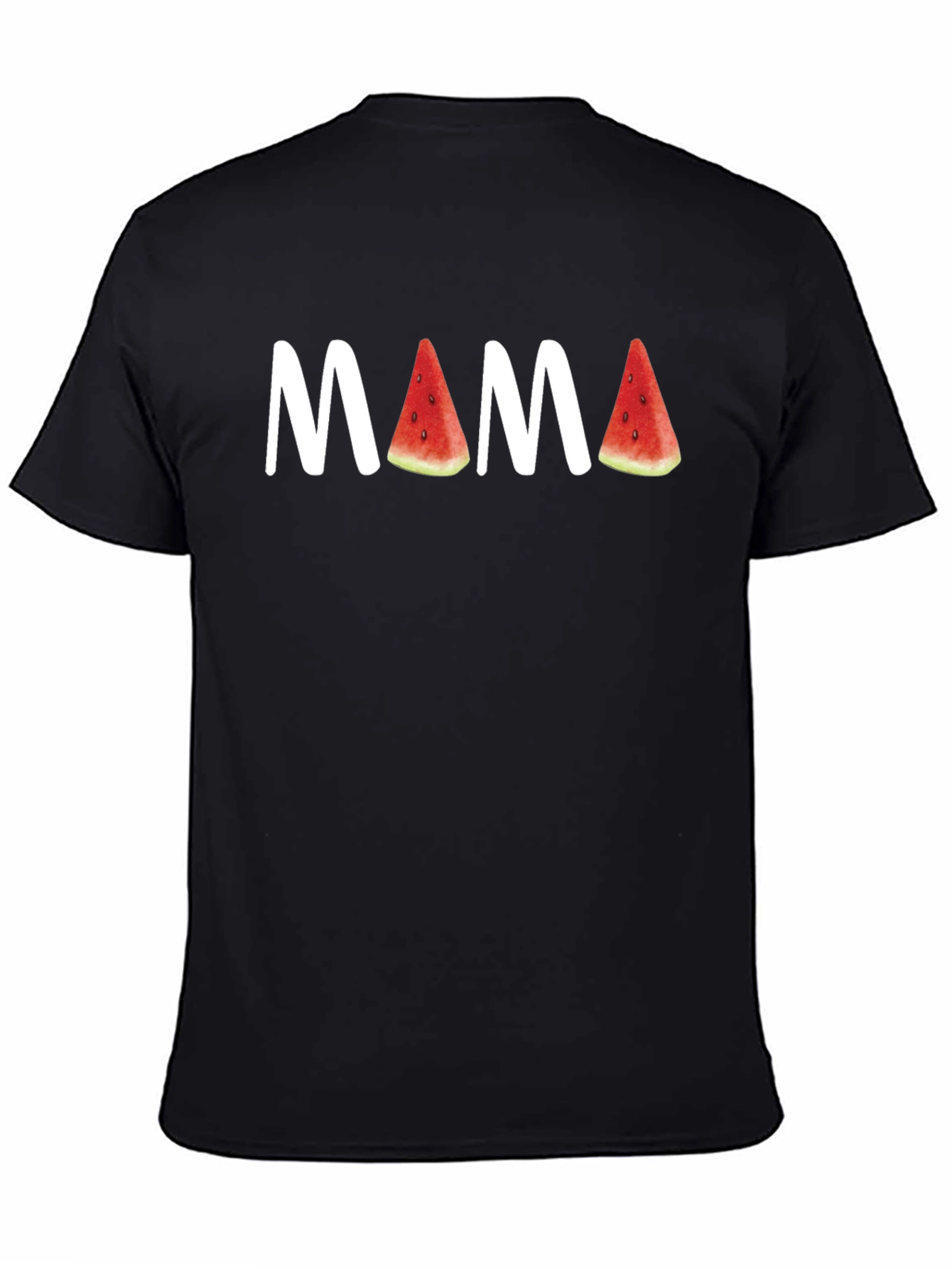 Mama Watermelon Graphic Tee - Black Cotton T-Shirt
