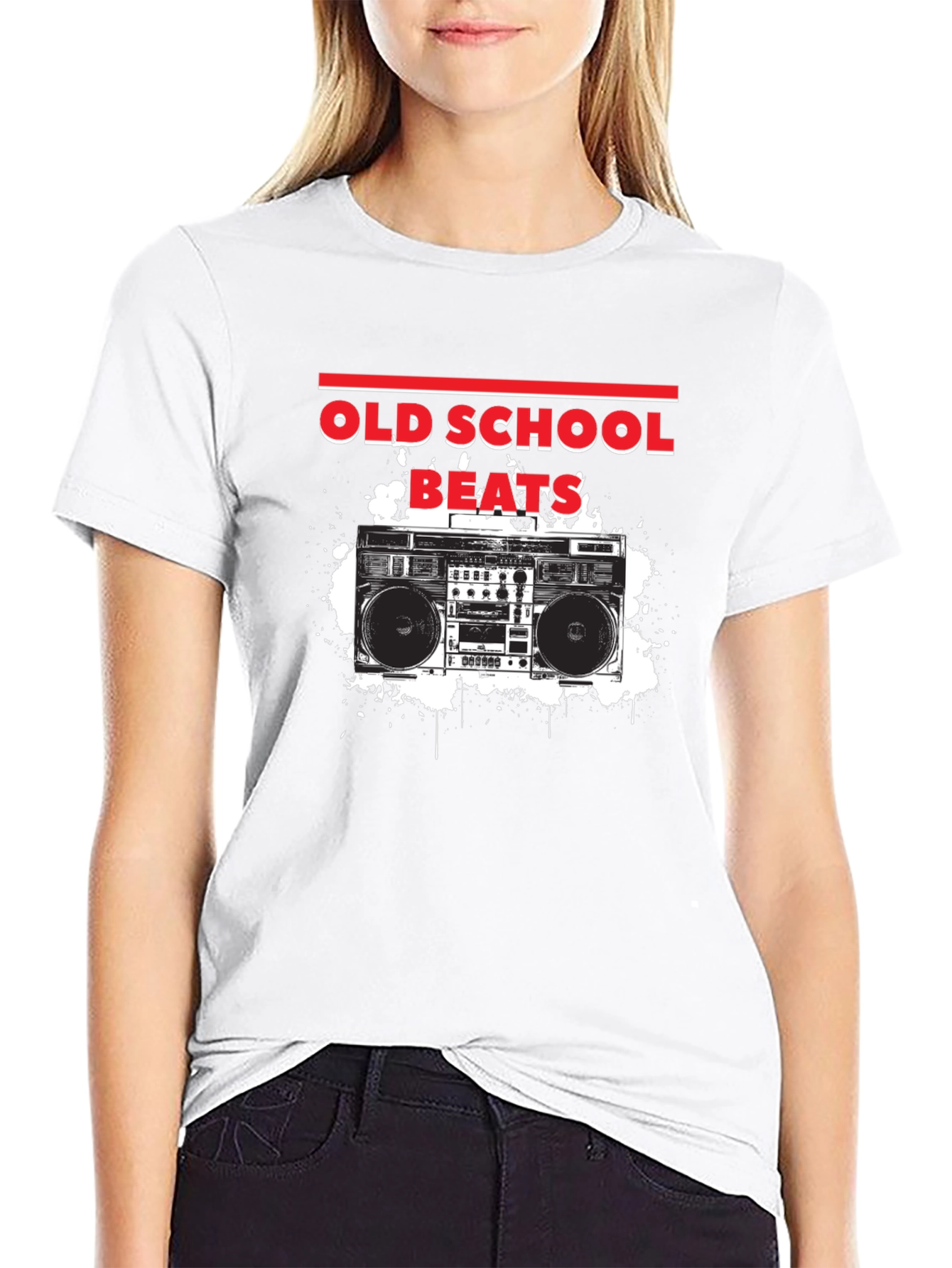 Old School Beats Graphic T-Shirt - Retro Boombox Design