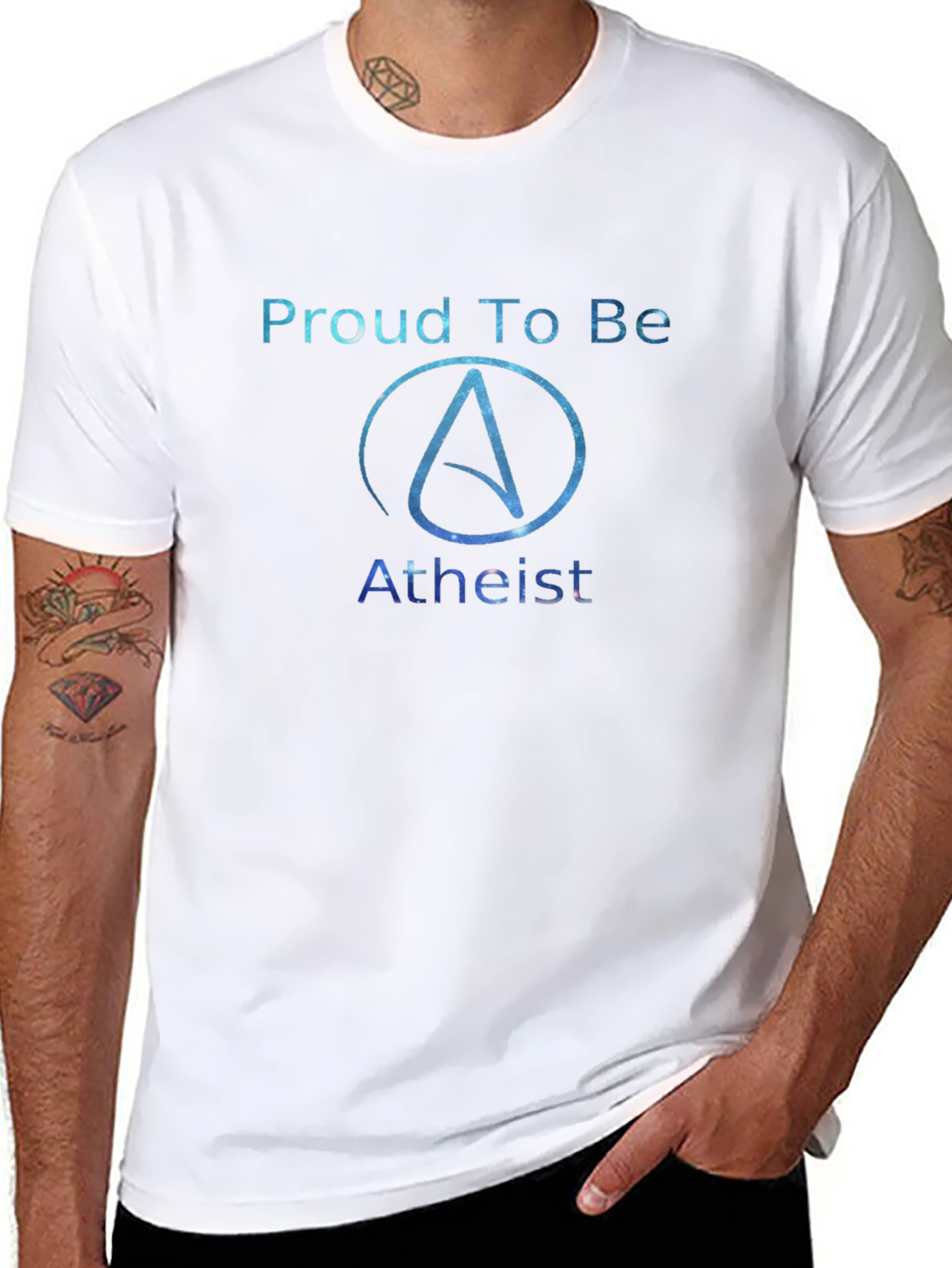 Proud Atheist Galaxy T-Shirt - Unique Atheism Apparel