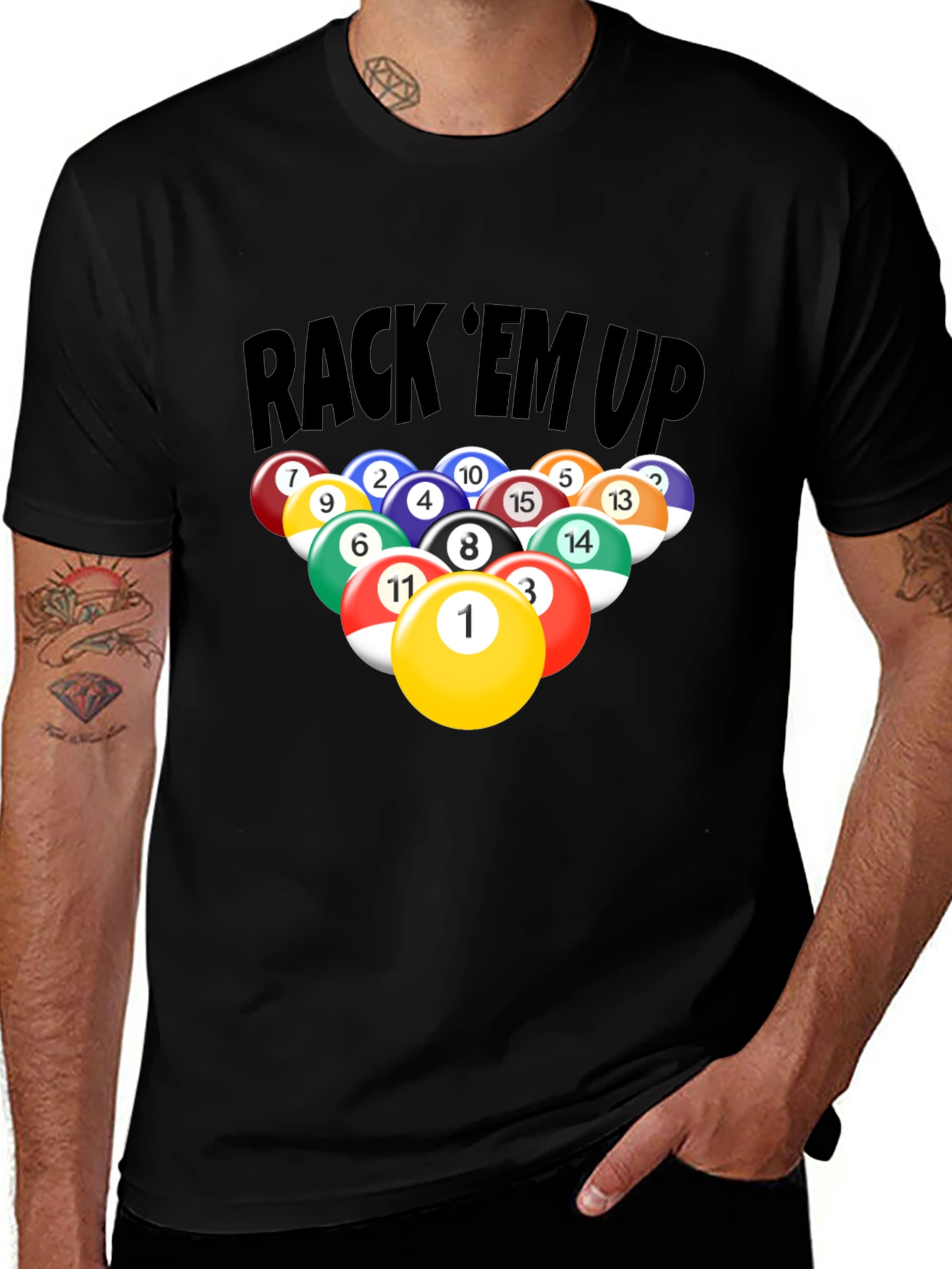 Rack Em Up Billiards Graphic T-Shirt