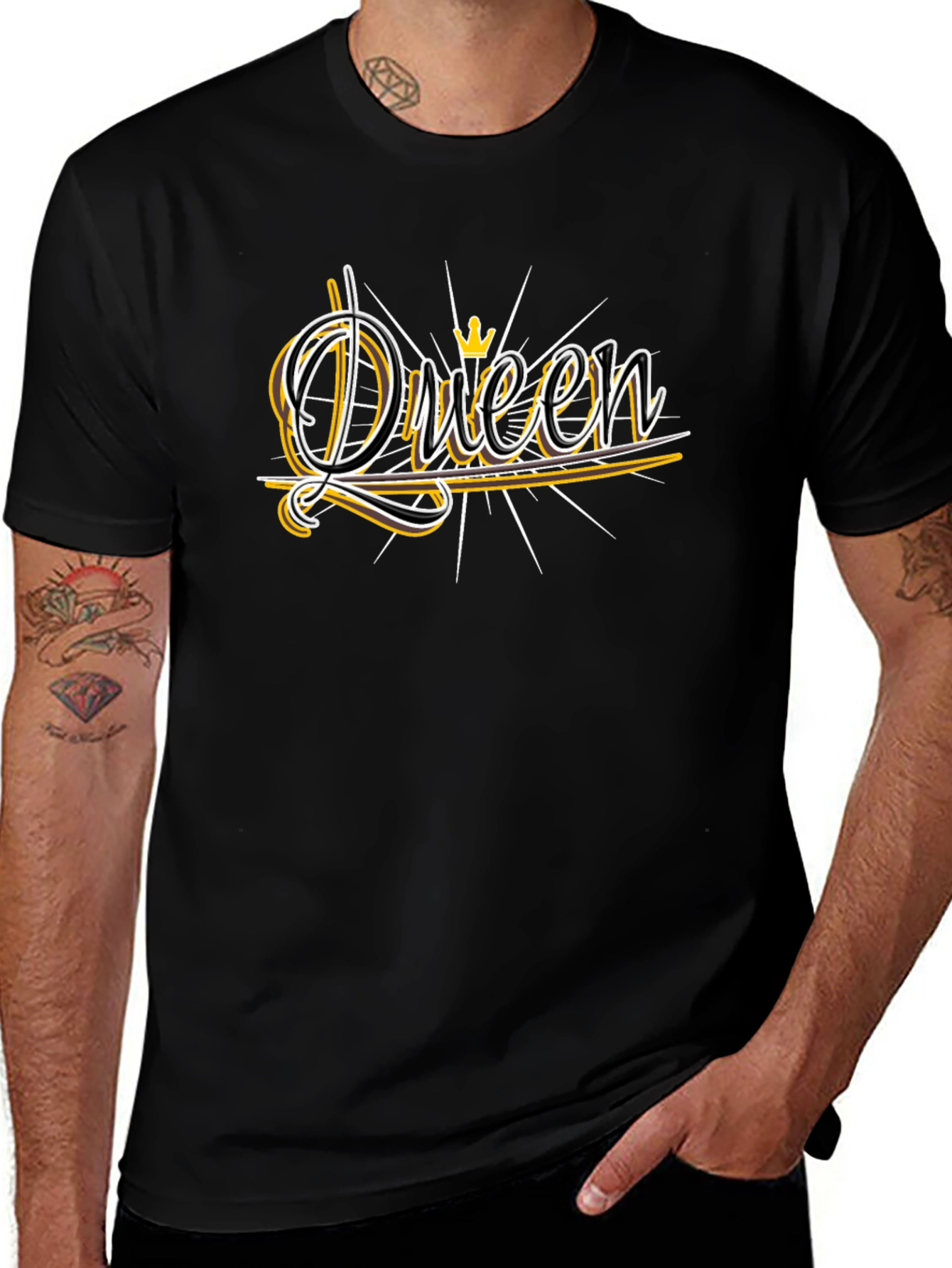 Queen Graphic Print T-Shirt - Black