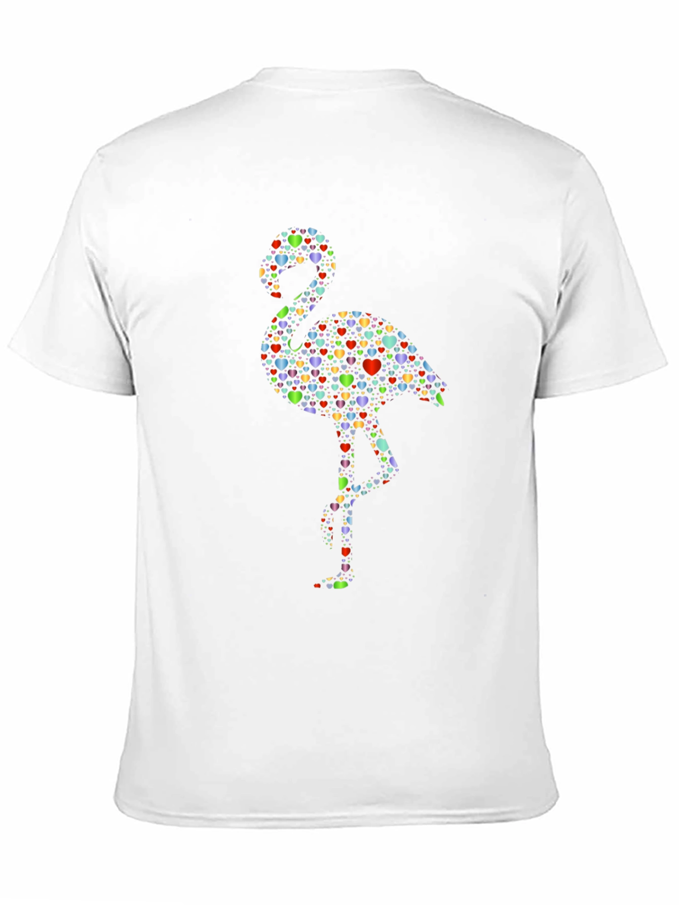 Heart Flamingo Black T-Shirt