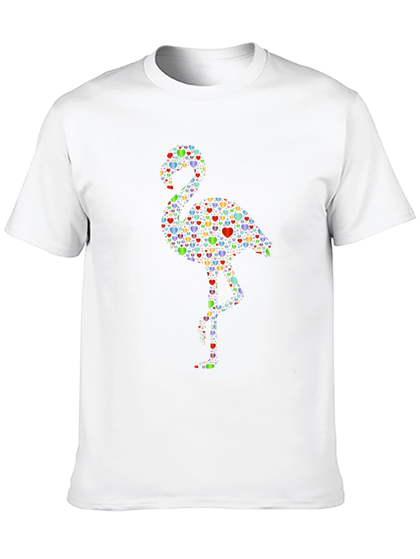 Heart Flamingo Black T-Shirt