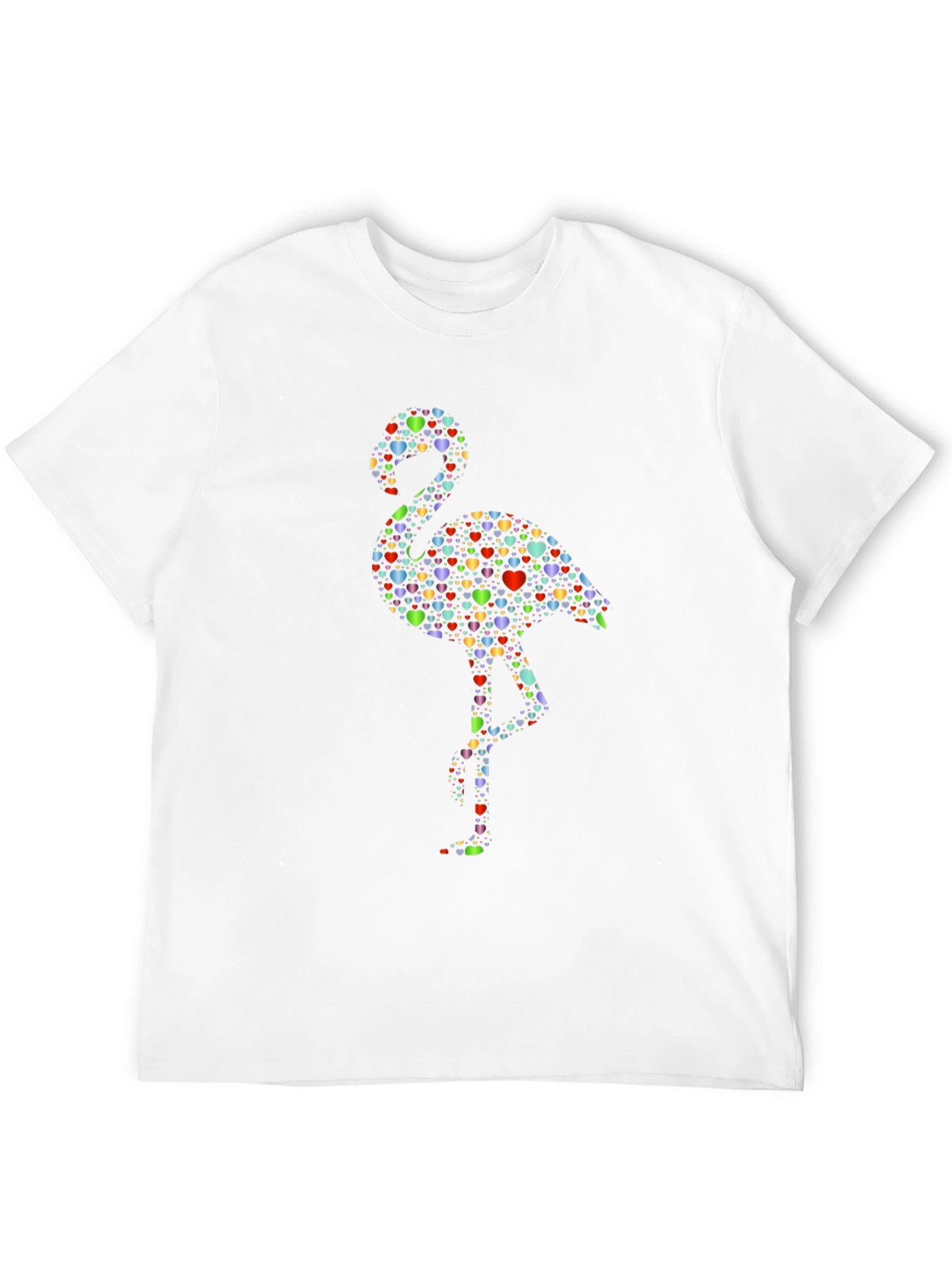 Heart Flamingo Black T-Shirt
