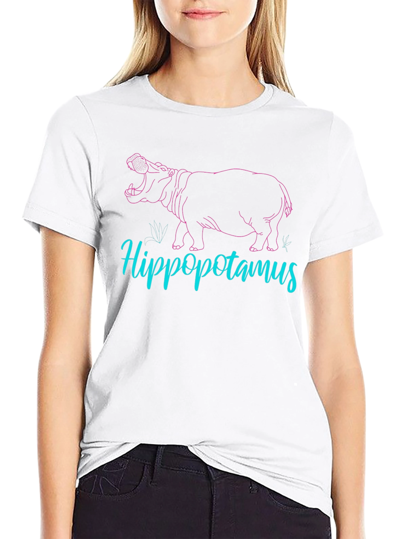 Hippo Graphic Tee - Cool Mens Black T-Shirt