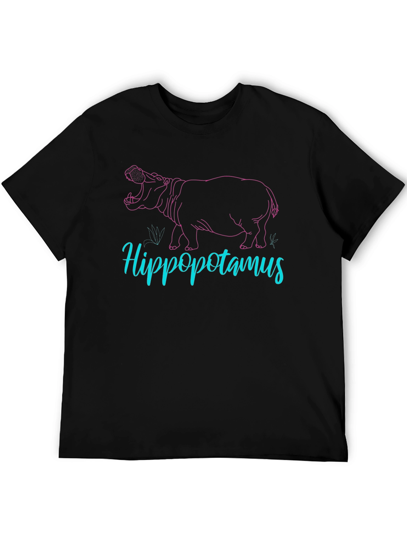 Hippo Graphic Tee - Cool Mens Black T-Shirt