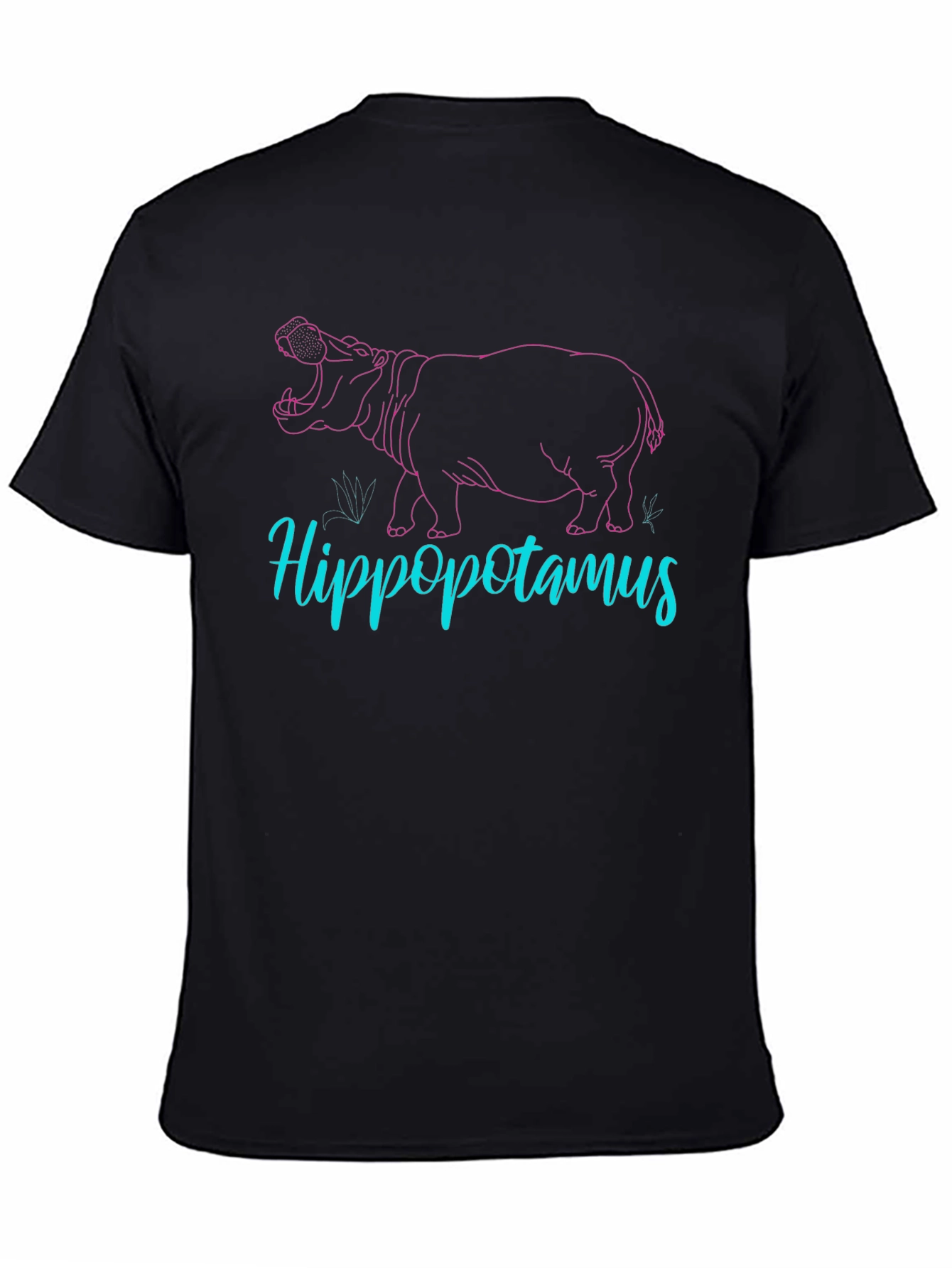 Hippo Graphic Tee - Cool Mens Black T-Shirt