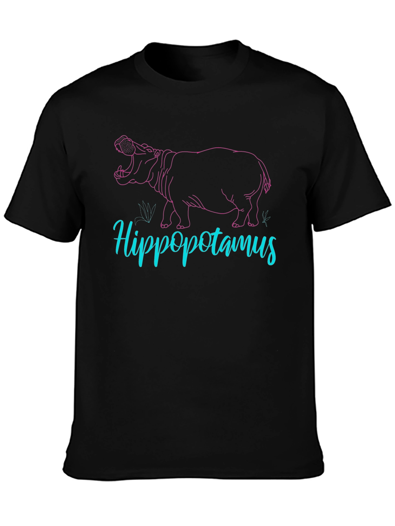Hippo Graphic Tee - Cool Mens Black T-Shirt