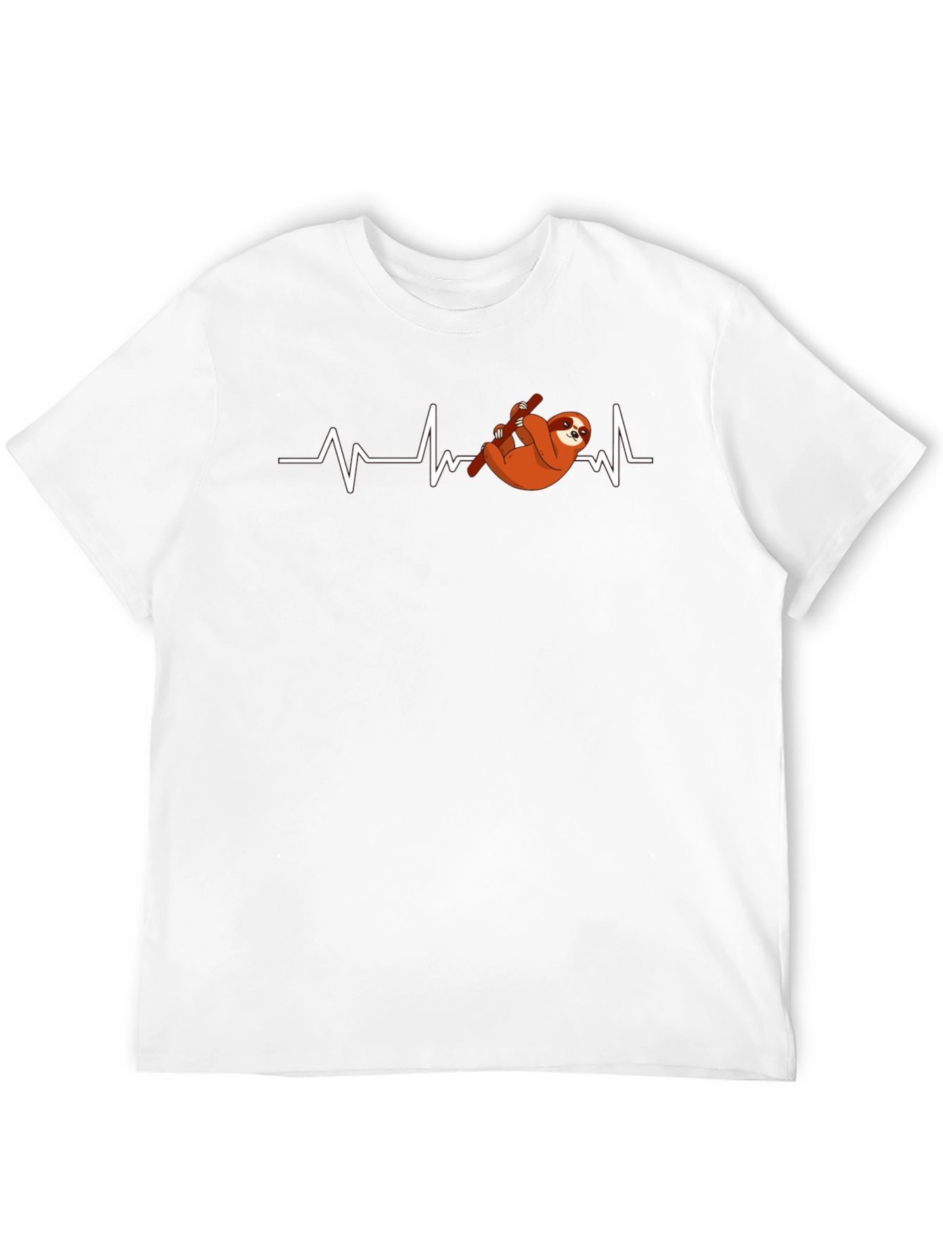 Sloth Heartbeat Graphic T-Shirt - Mens Black Tee