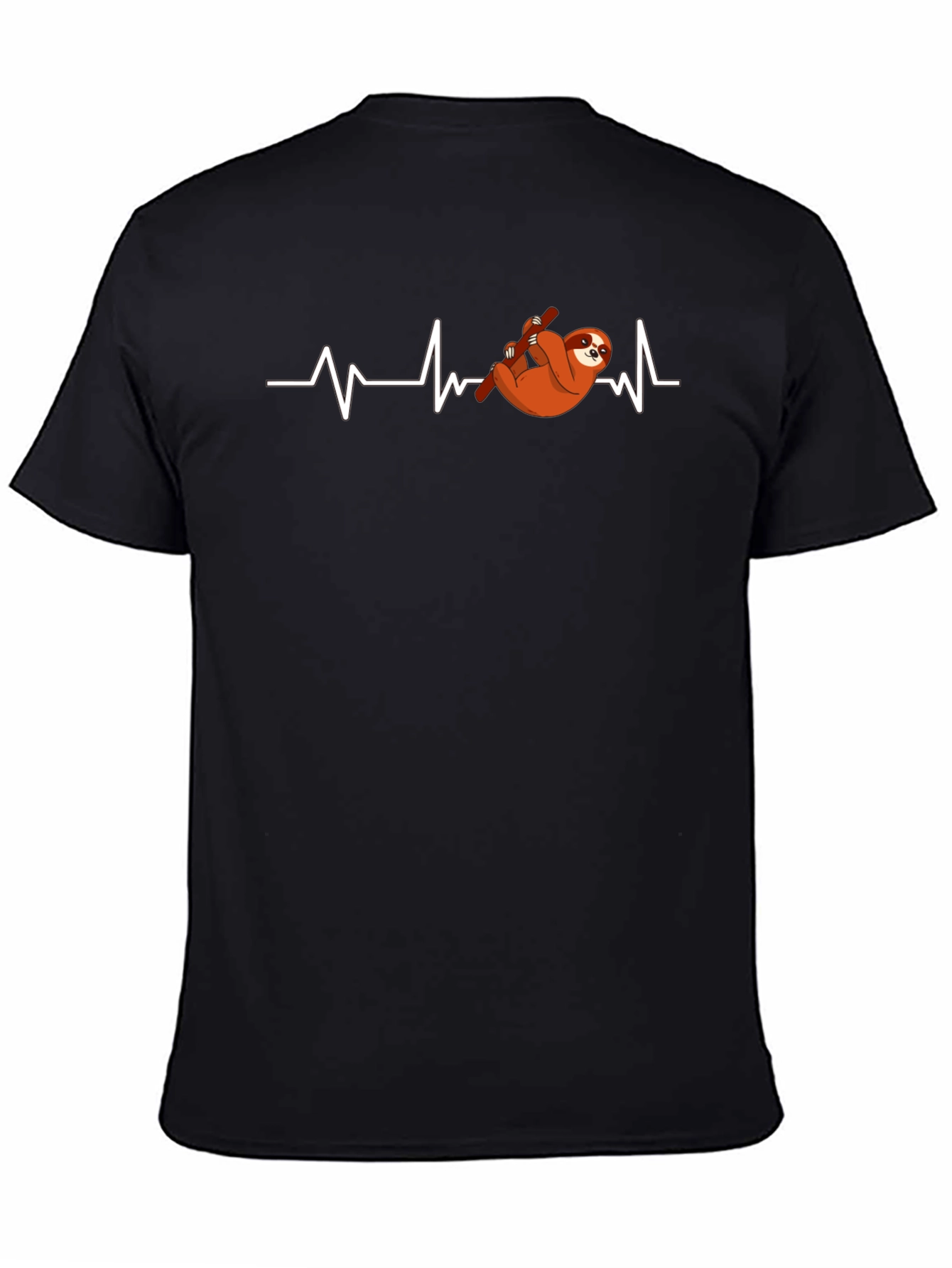 Sloth Heartbeat Graphic T-Shirt - Mens Black Tee
