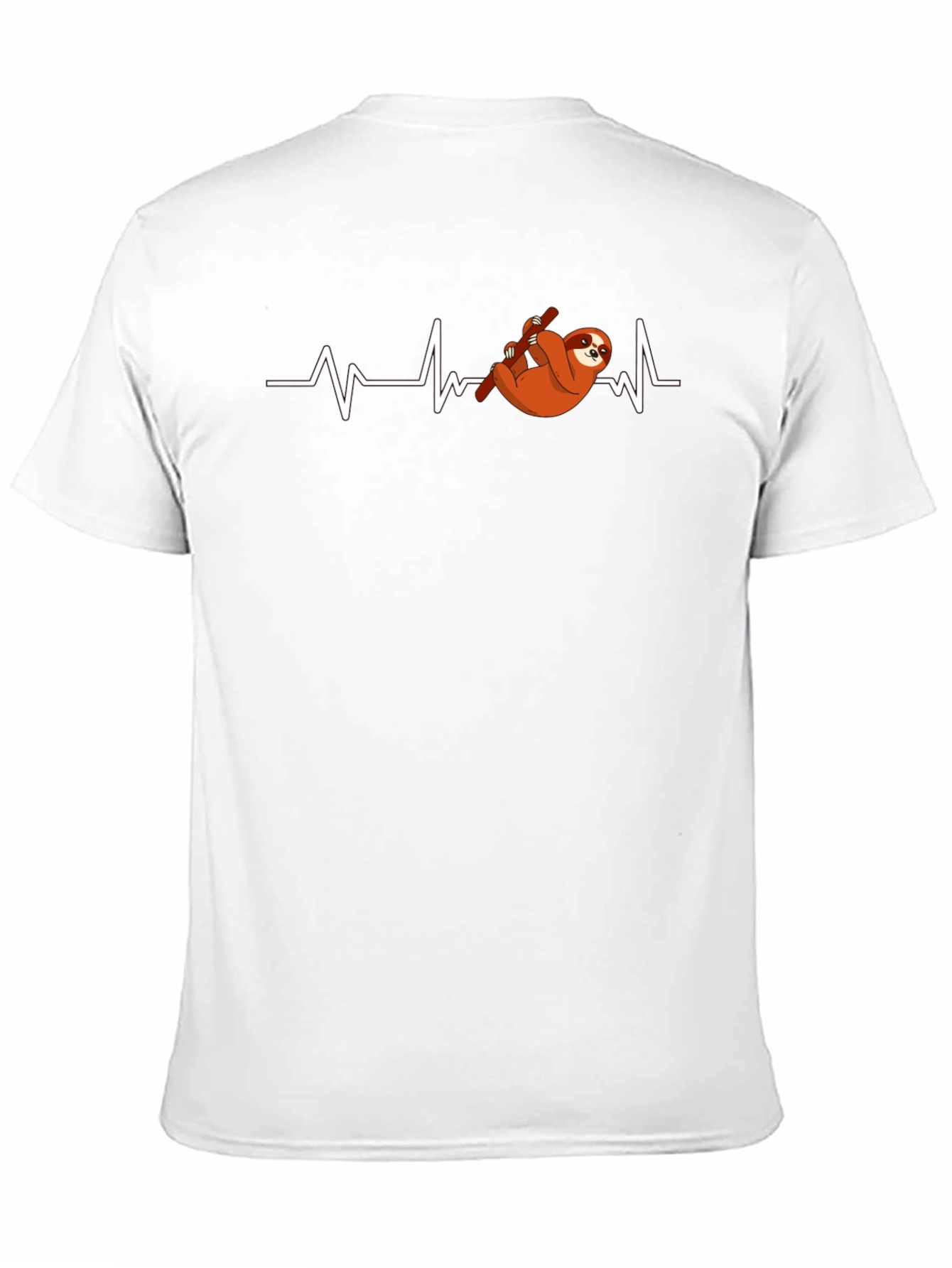 Sloth Heartbeat Graphic T-Shirt - Mens Black Tee