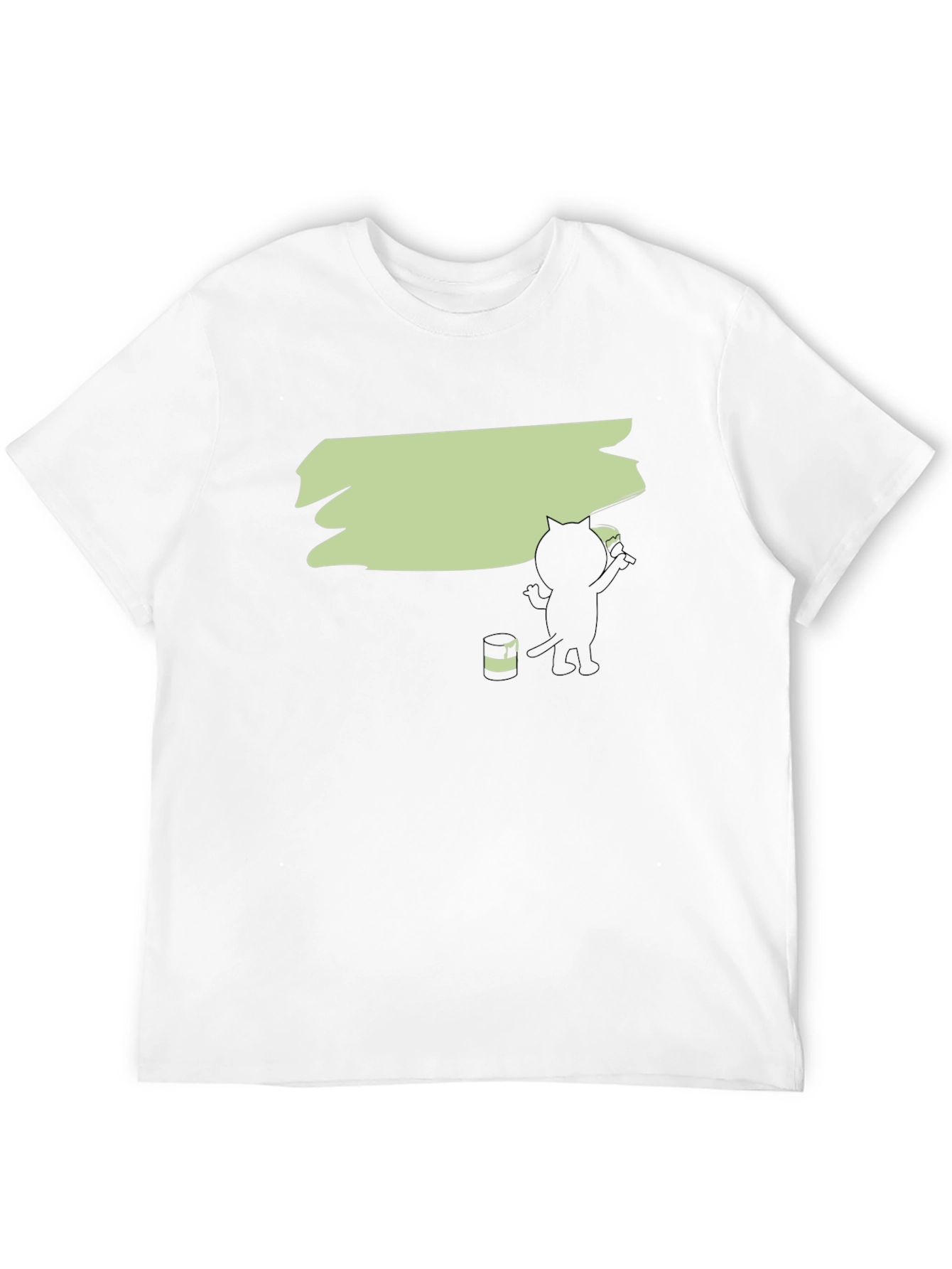 Cat Painting Graphic Tee - Black