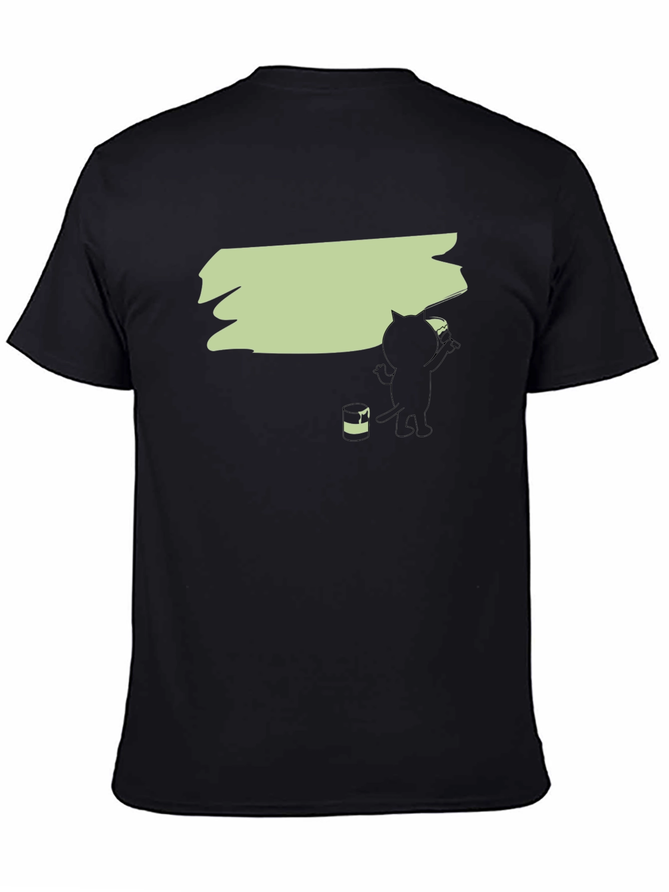 Cat Painting Graphic Tee - Black