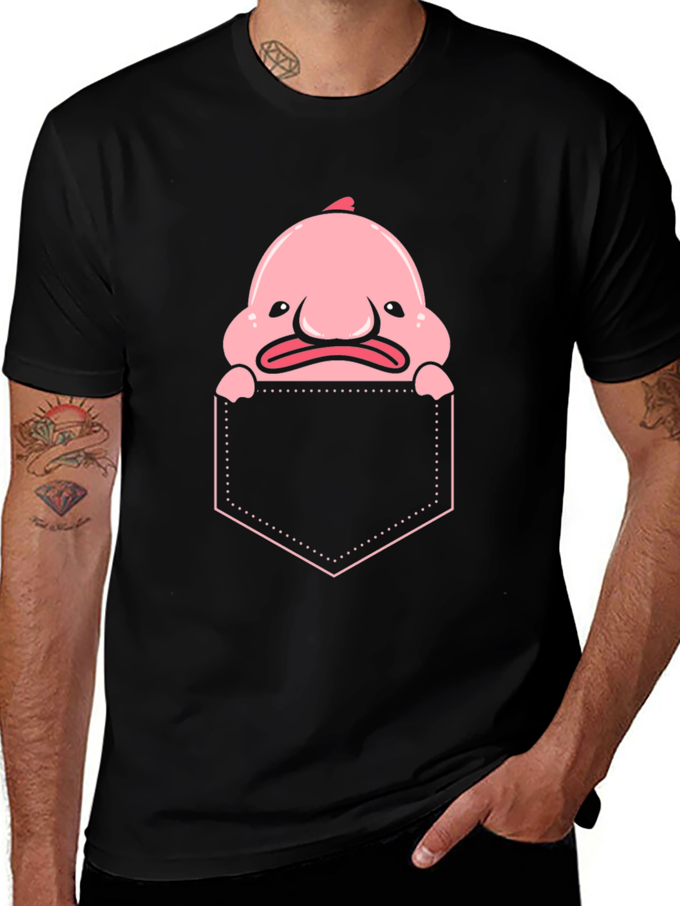 Blobfish Pocket T-Shirt - Funny Sea Creature Tee