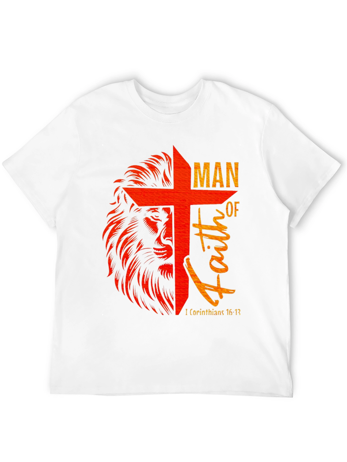 Lion and Cross Graphic T-Shirt - Man of Faith