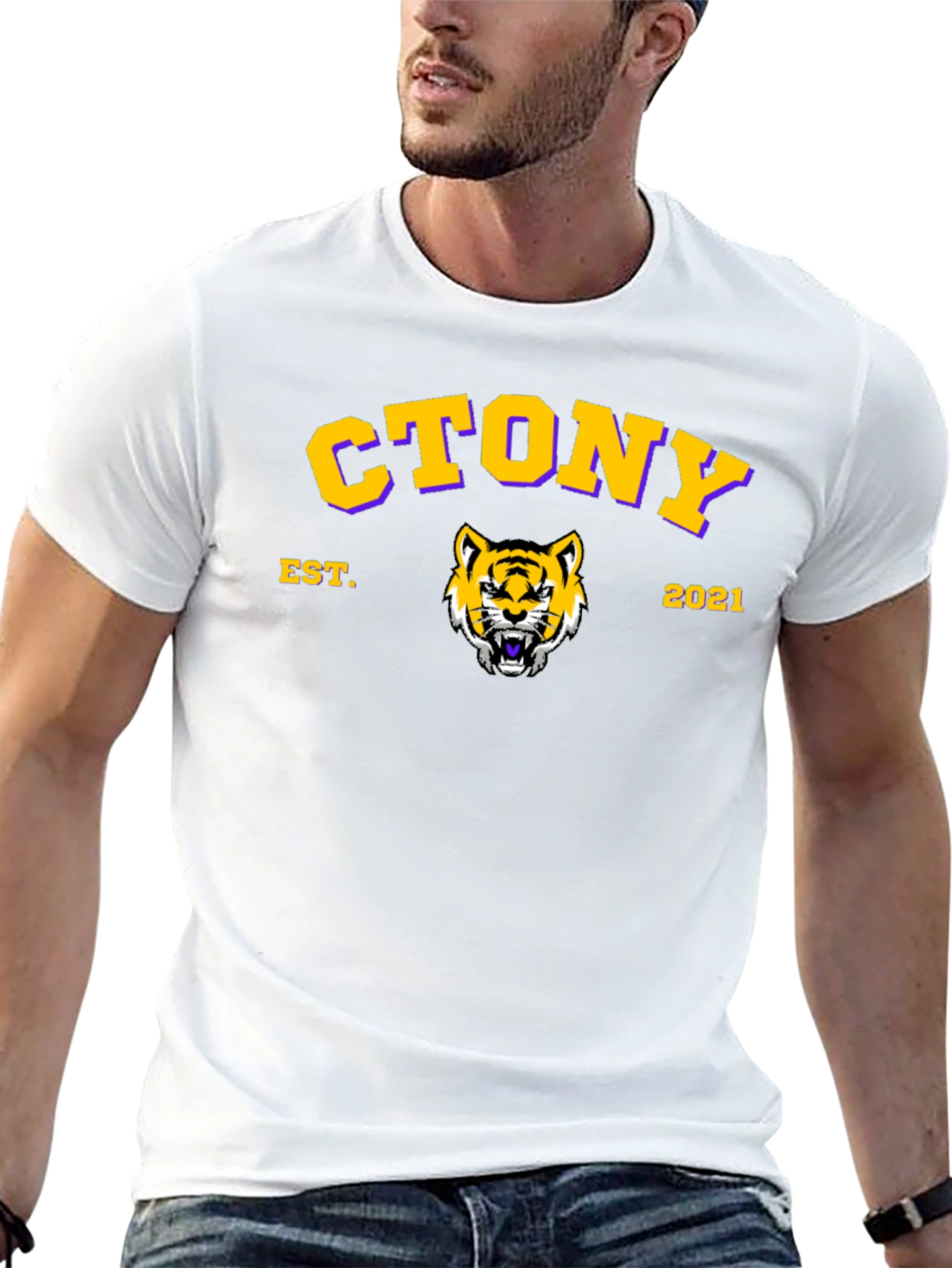 CTONY Tiger Graphic Black T-Shirt