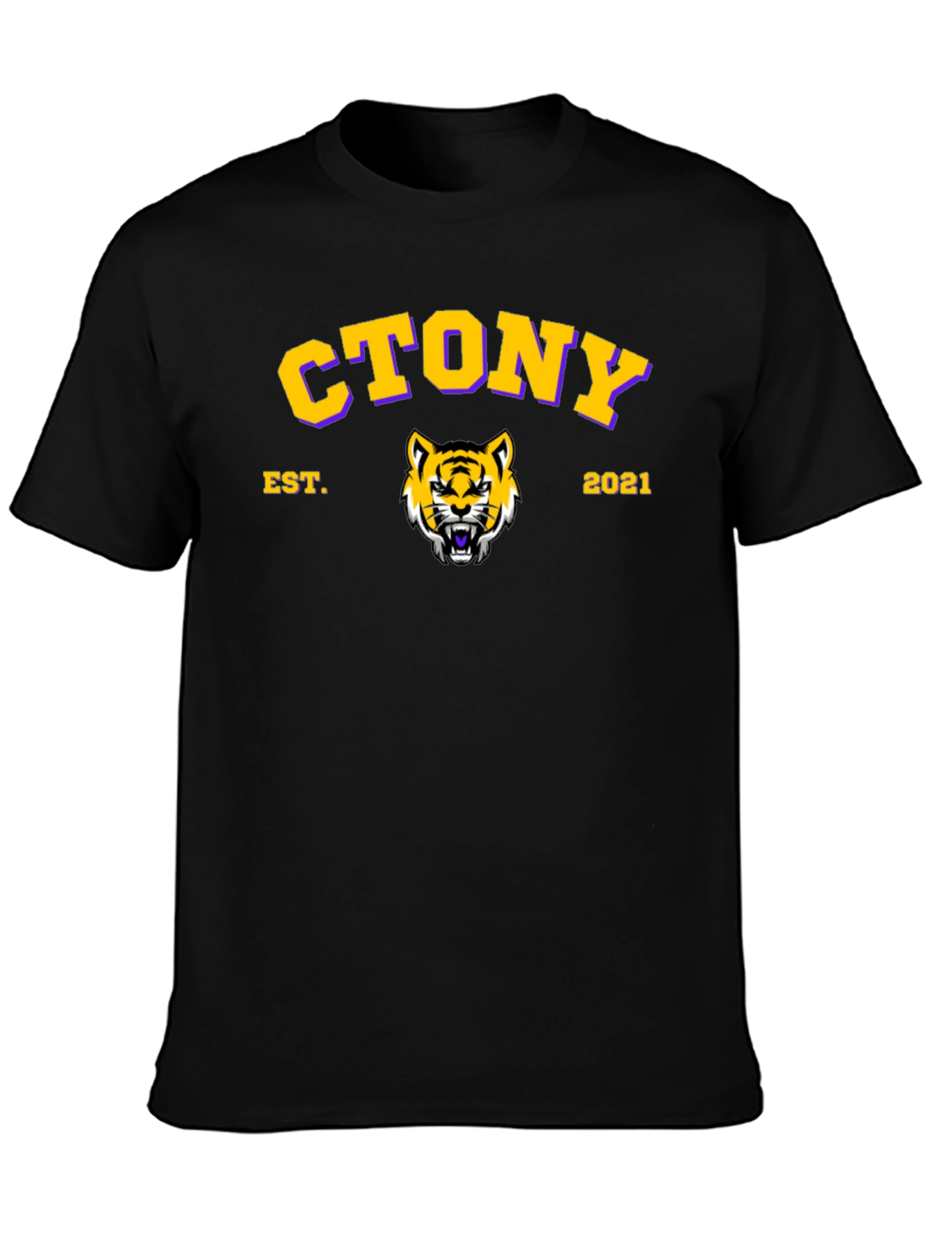 CTONY Tiger Graphic Black T-Shirt