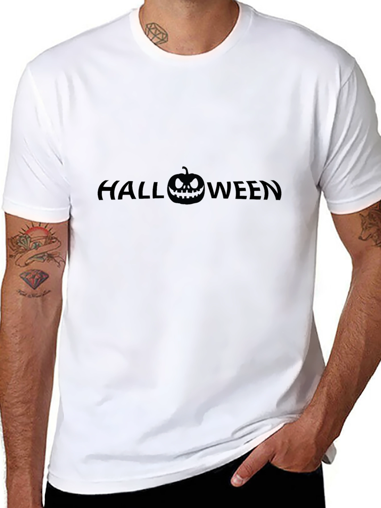 Halloween Pumpkin Graphic Black T-Shirt