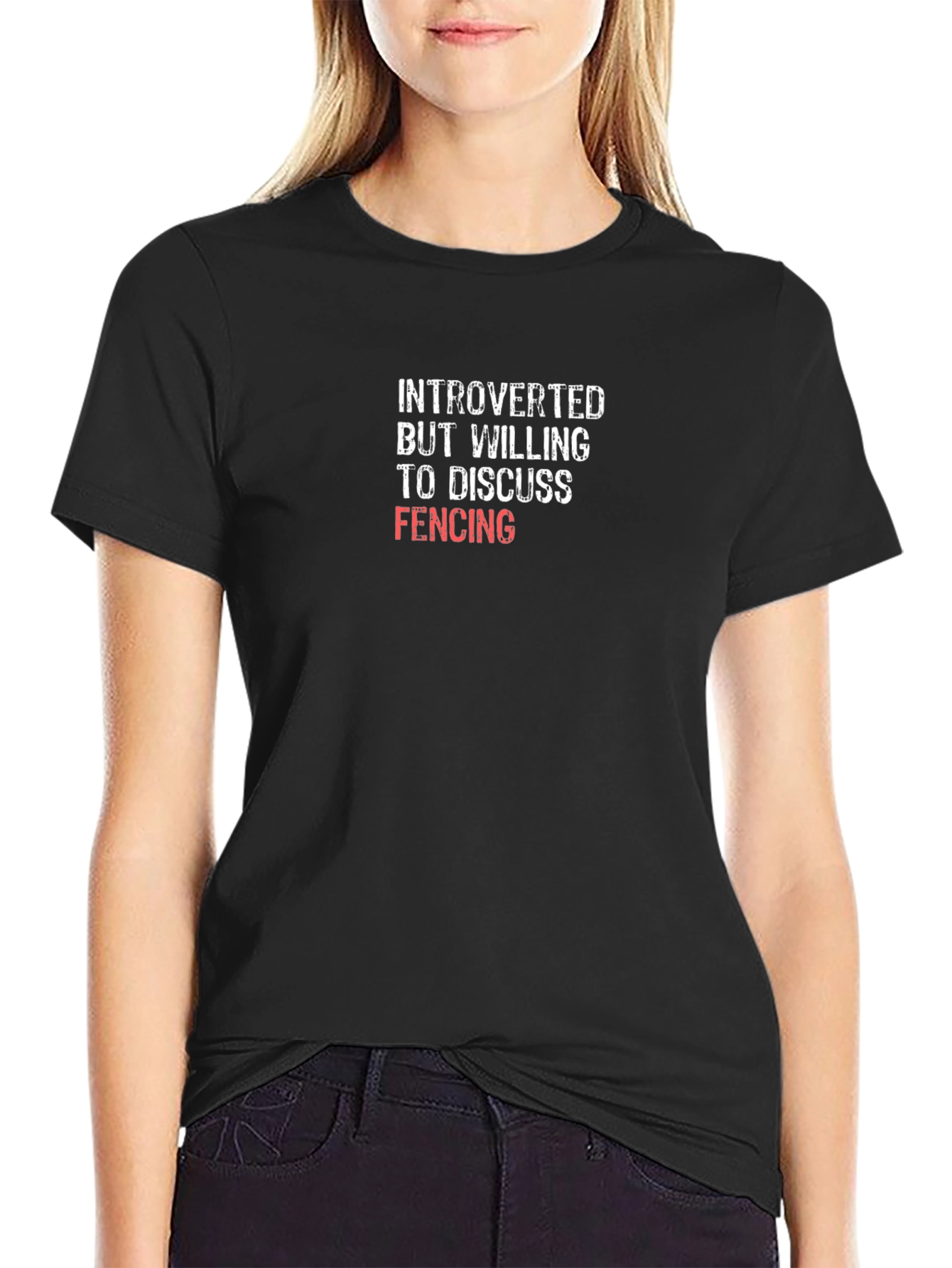 Introverted Fencing T-Shirt - Black Cotton Tee