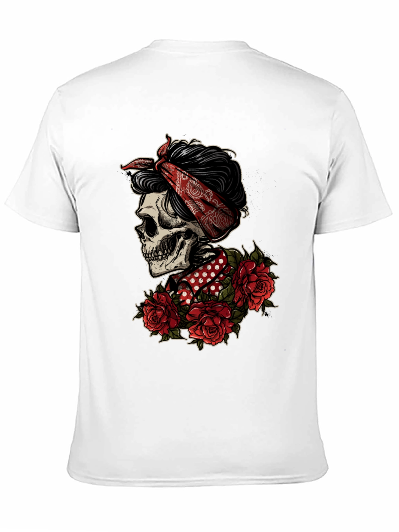 Skull Bandana Graphic T-Shirt - Edgy Style