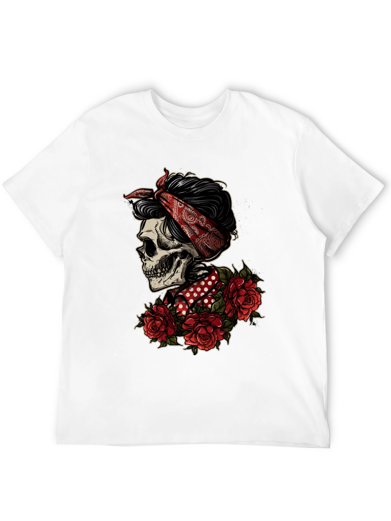 Skull Bandana Graphic T-Shirt - Edgy Style