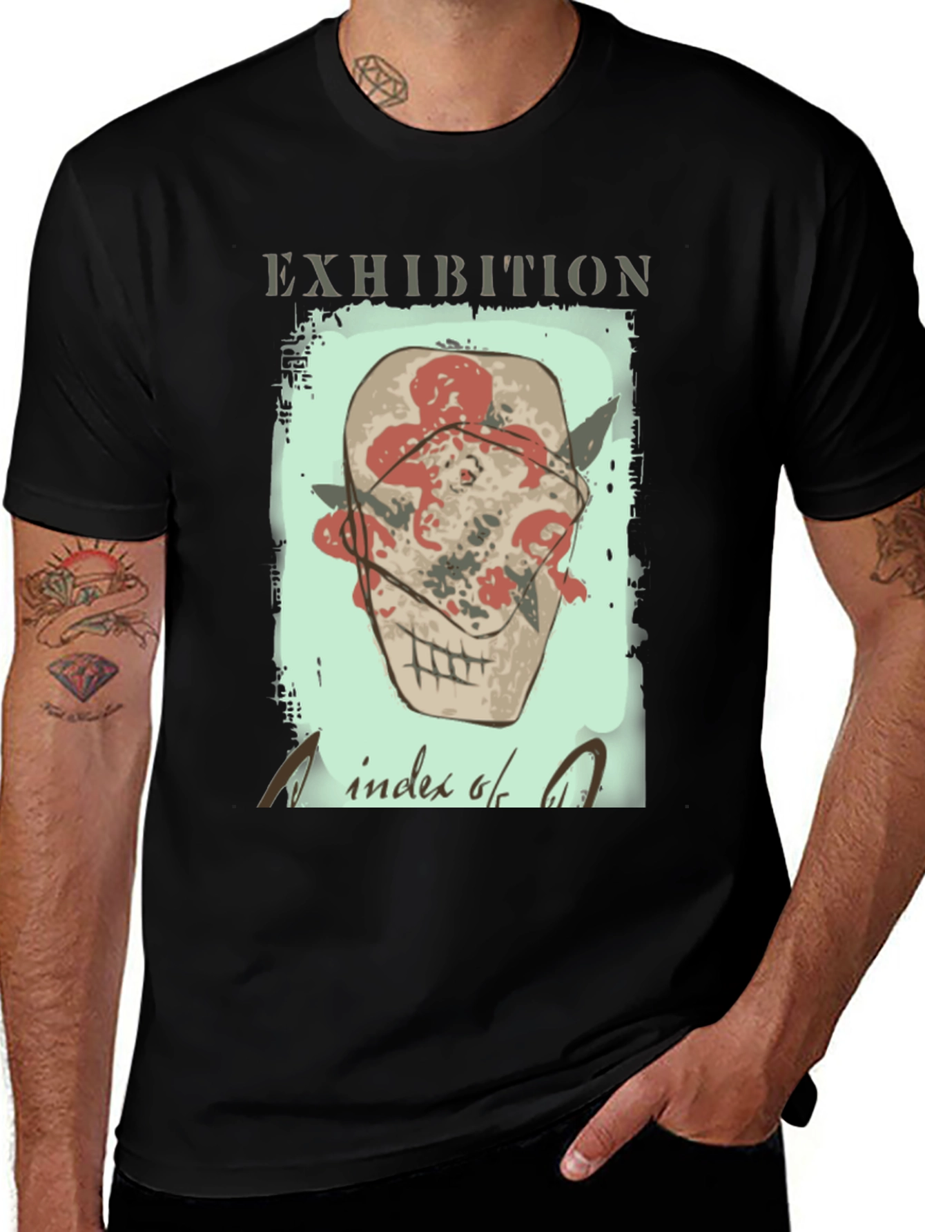 Exhibition T-Shirt - Index of Art Skull Graphic Tee