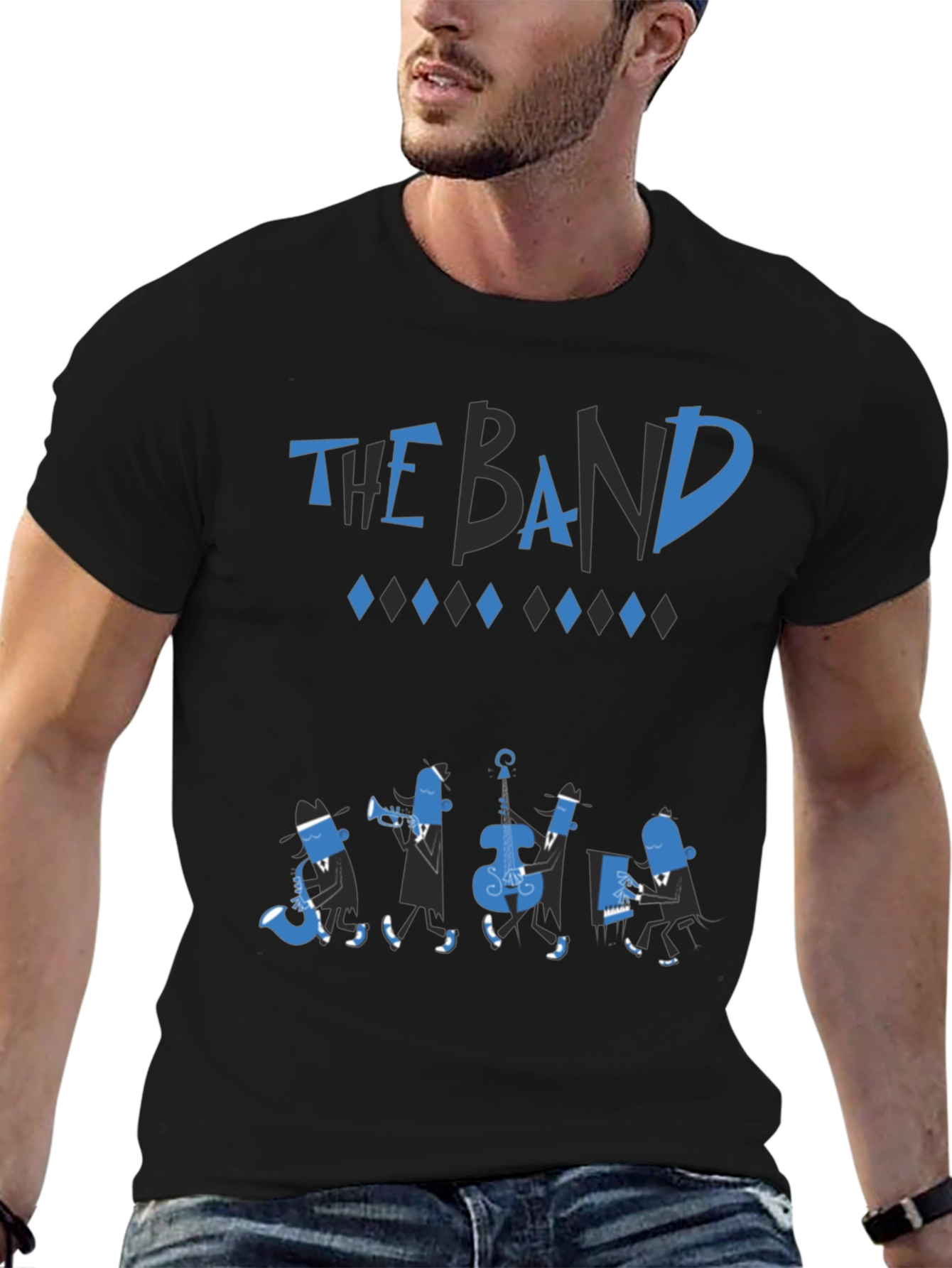 The Band Black T-Shirt - Cool Musical Design