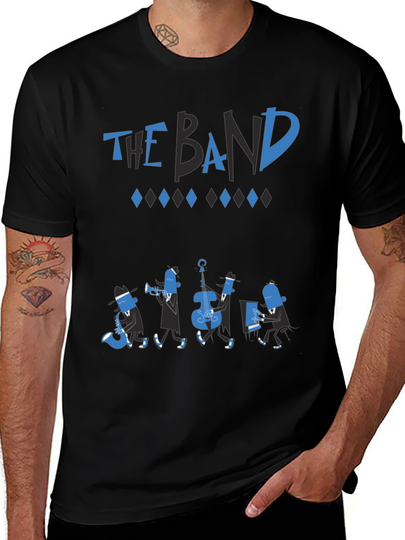 The Band Black T-Shirt - Cool Musical Design