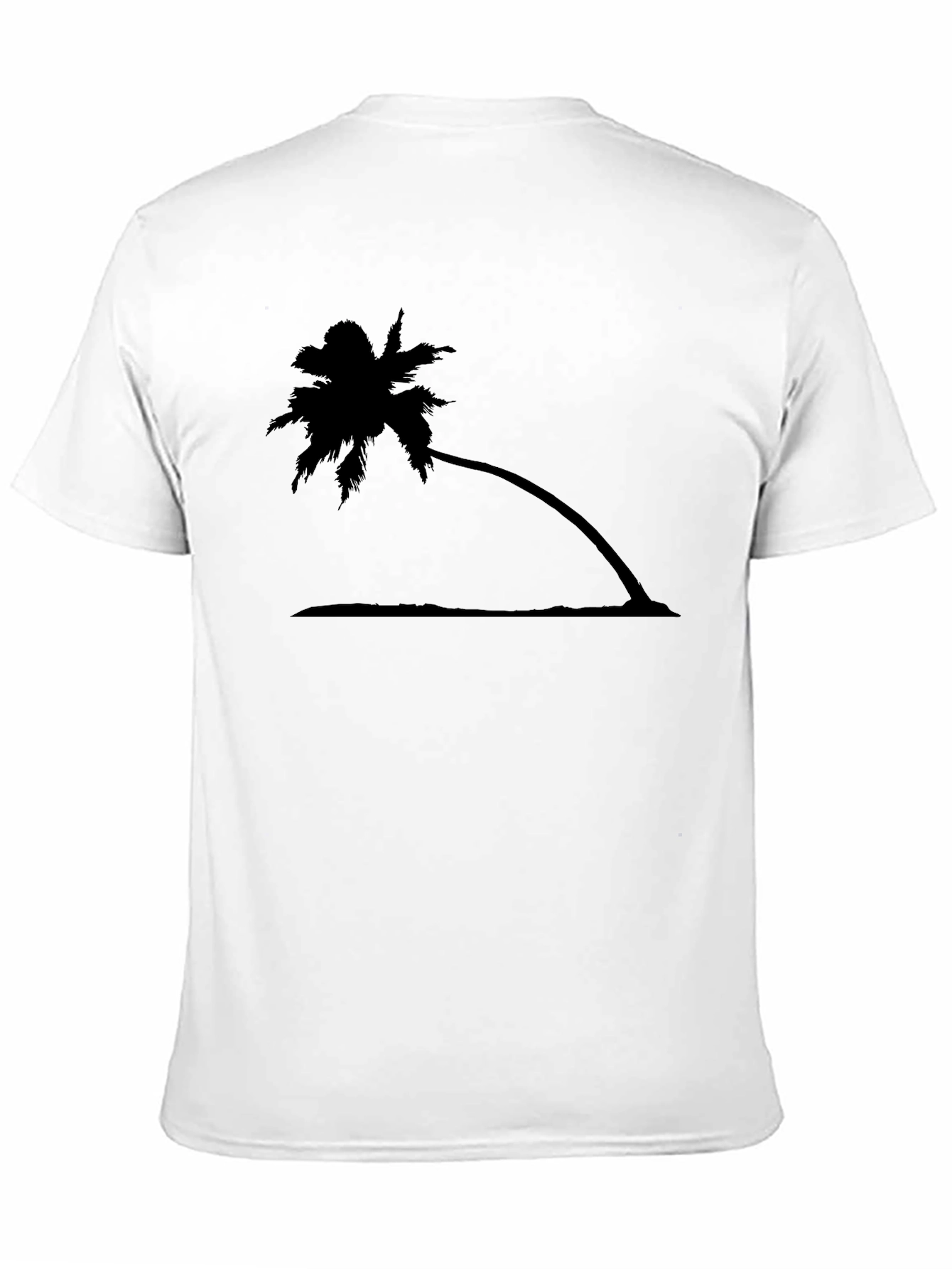 Tropical Palm Tree Graphic Tee - Black Cotton T-Shirt
