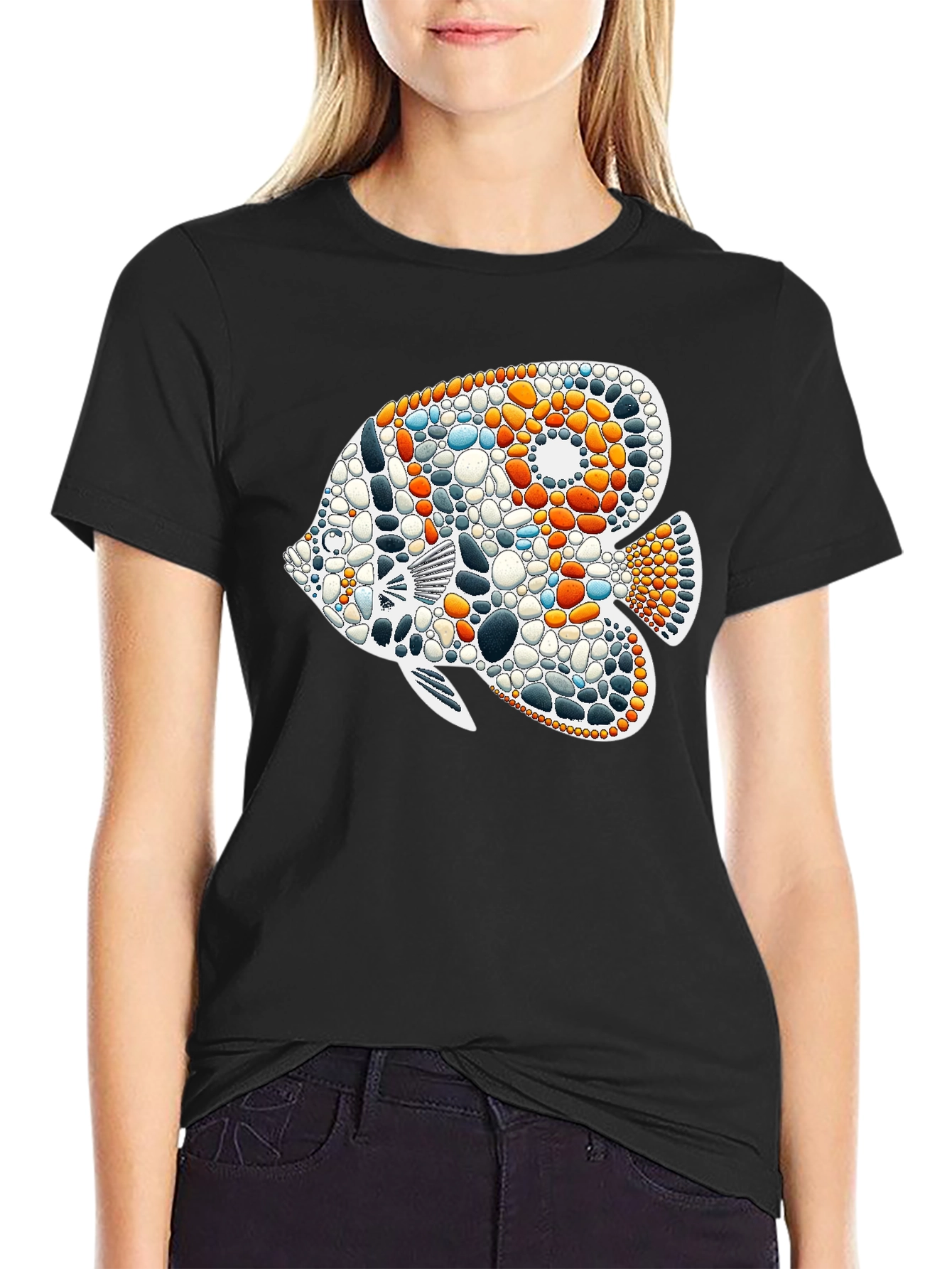 Mosaic Fish Graphic T-Shirt