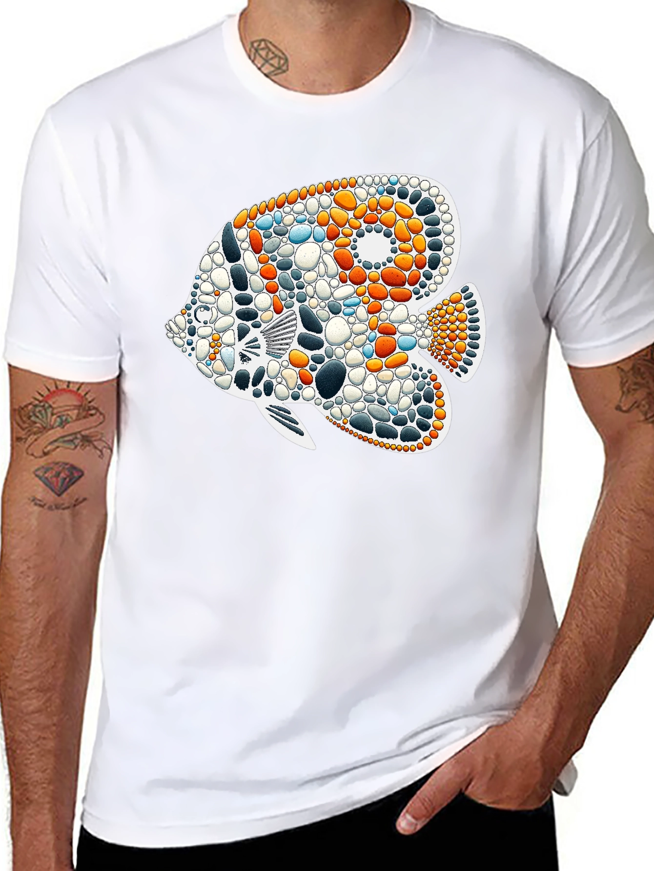 Mosaic Fish Graphic T-Shirt