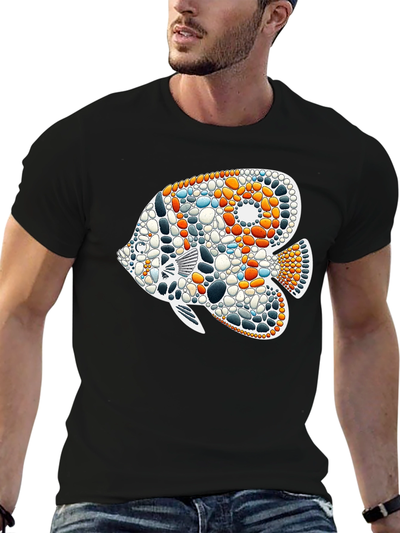 Mosaic Fish Graphic T-Shirt