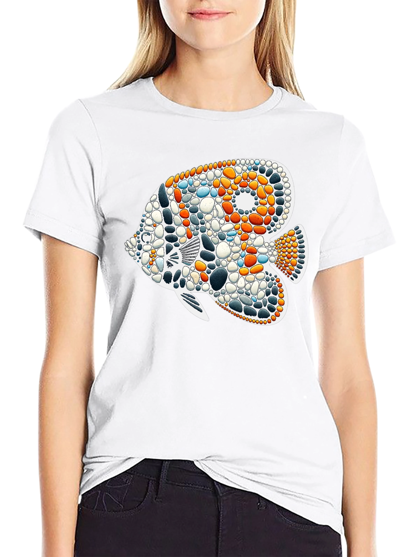 Mosaic Fish Graphic T-Shirt