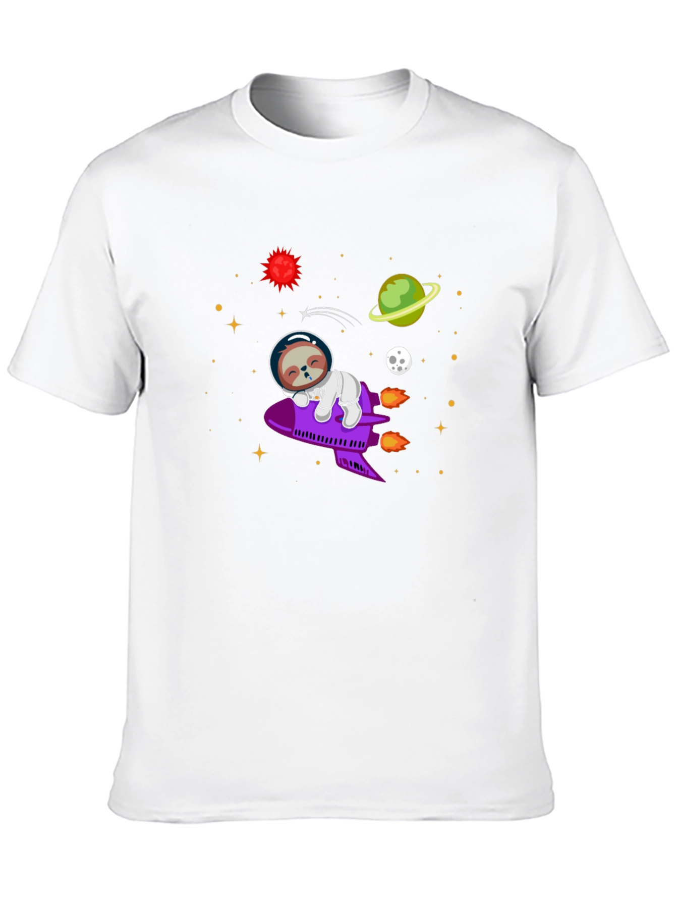 Sloth Astronaut T-Shirt - Space Rocket Design