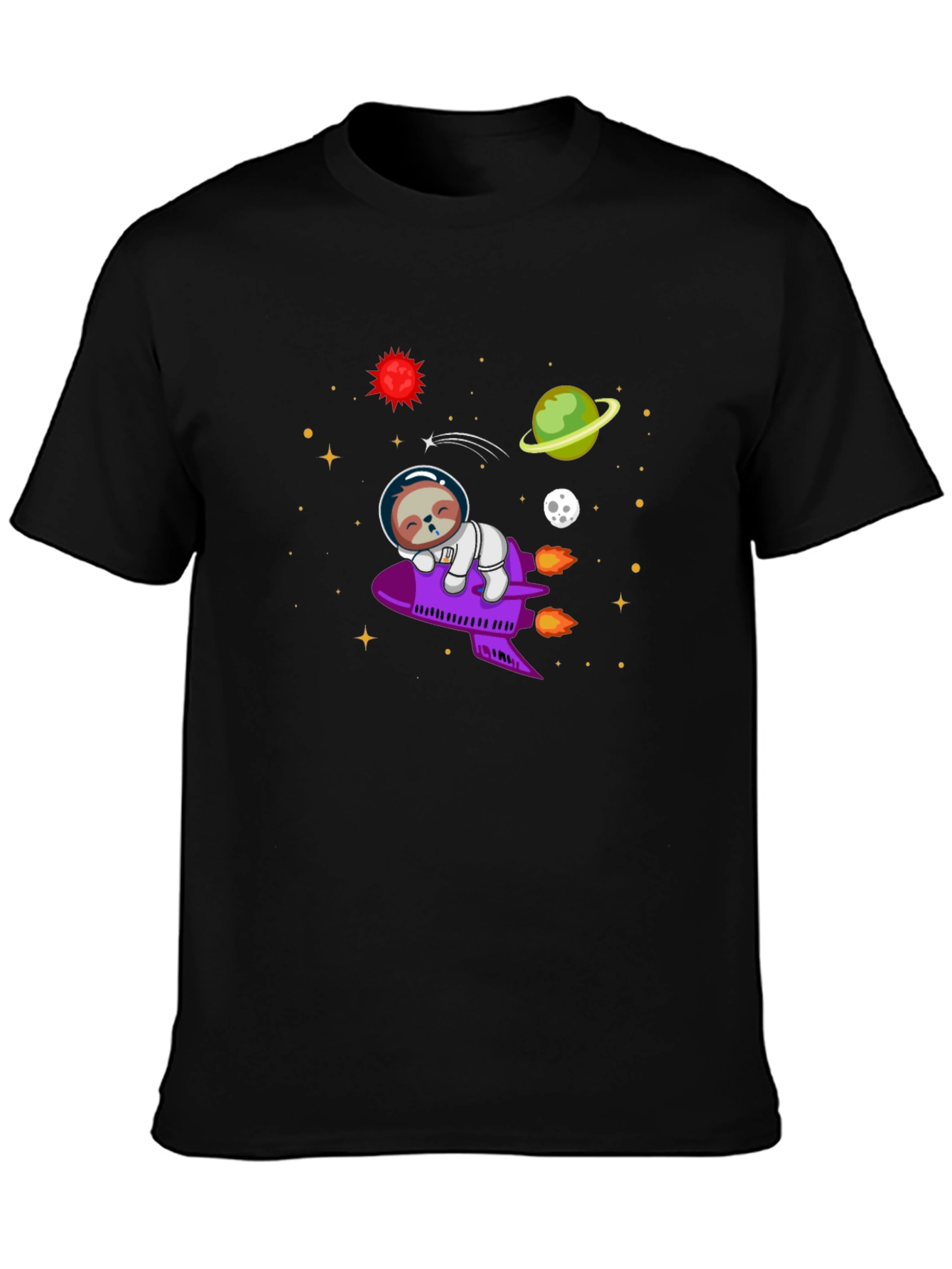 Sloth Astronaut T-Shirt - Space Rocket Design