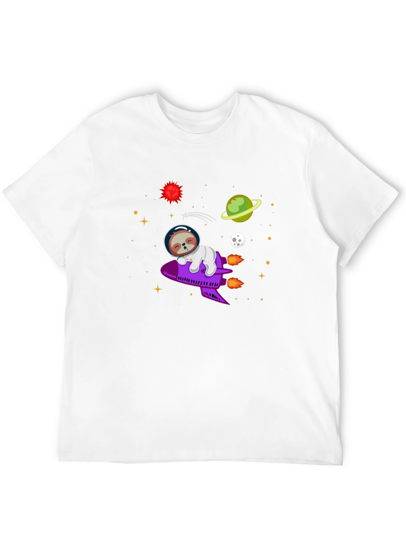 Sloth Astronaut T-Shirt - Space Rocket Design