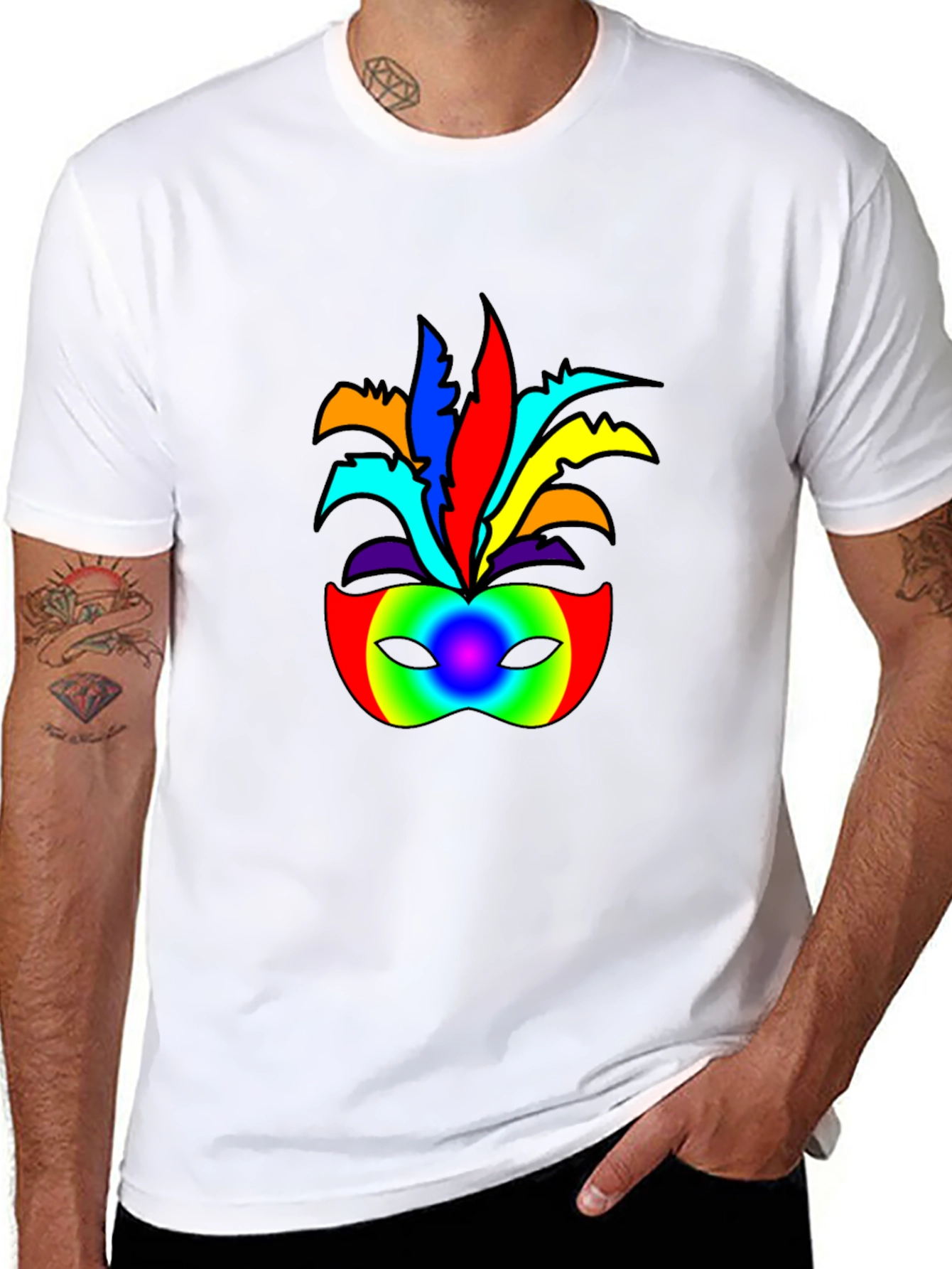 Colorful Masquerade Design T-Shirt