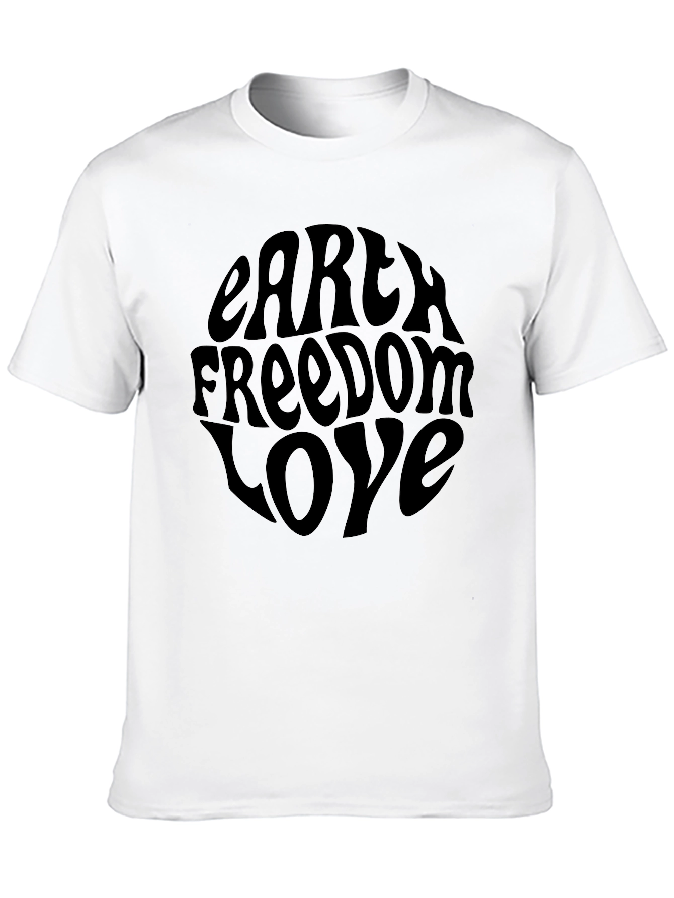 Earth Freedom Love Graphic Tee - Black