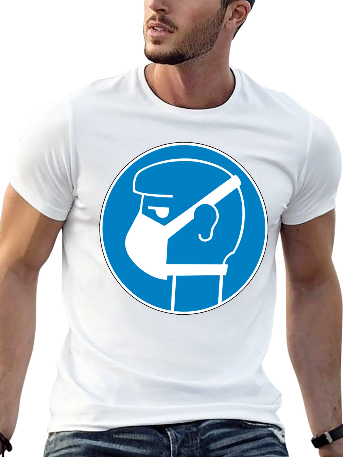Wear Mask T-Shirt - Blue Circle Graphic
