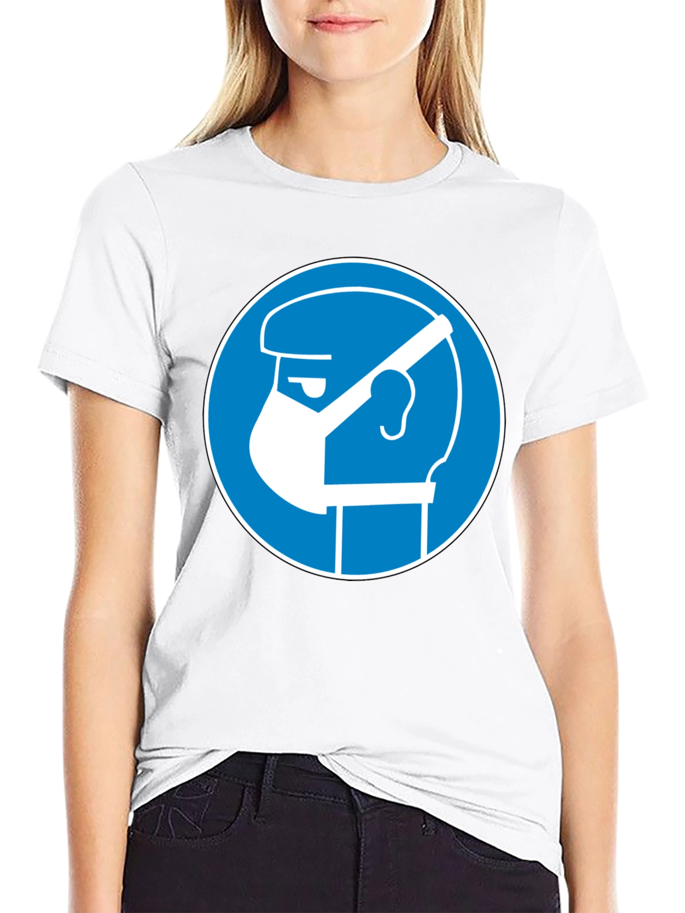 Wear Mask T-Shirt - Blue Circle Graphic