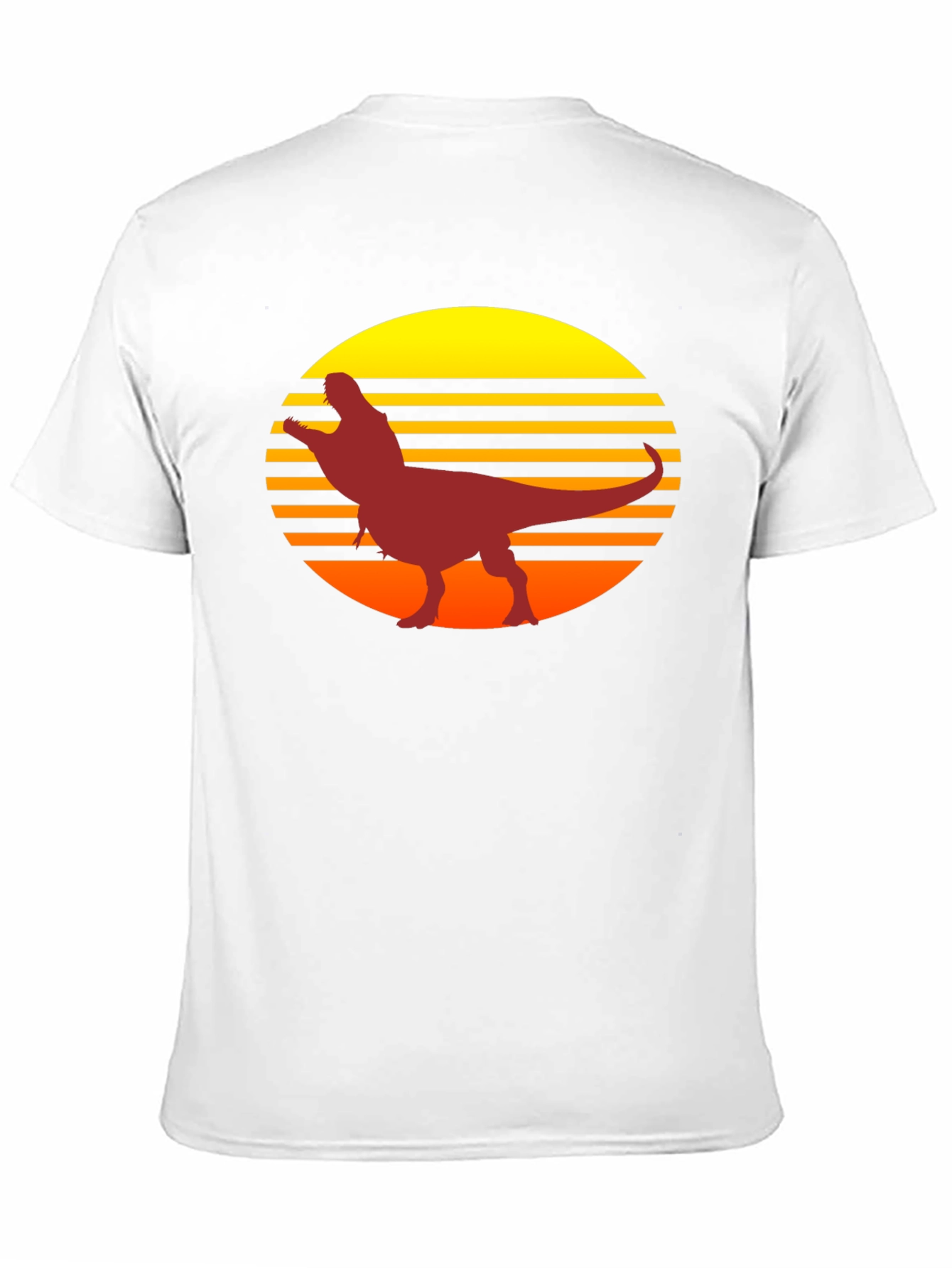 Retro T-Rex Sunset Graphic Tee - Black