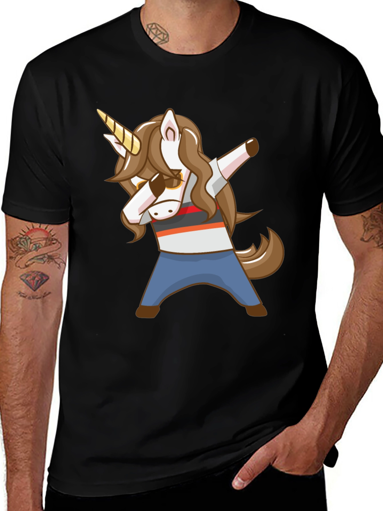Dabbing Unicorn Graphic T-Shirt