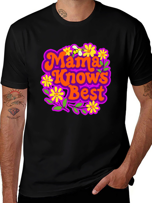 Mama Knows Best Graphic Tee - Retro Floral Design