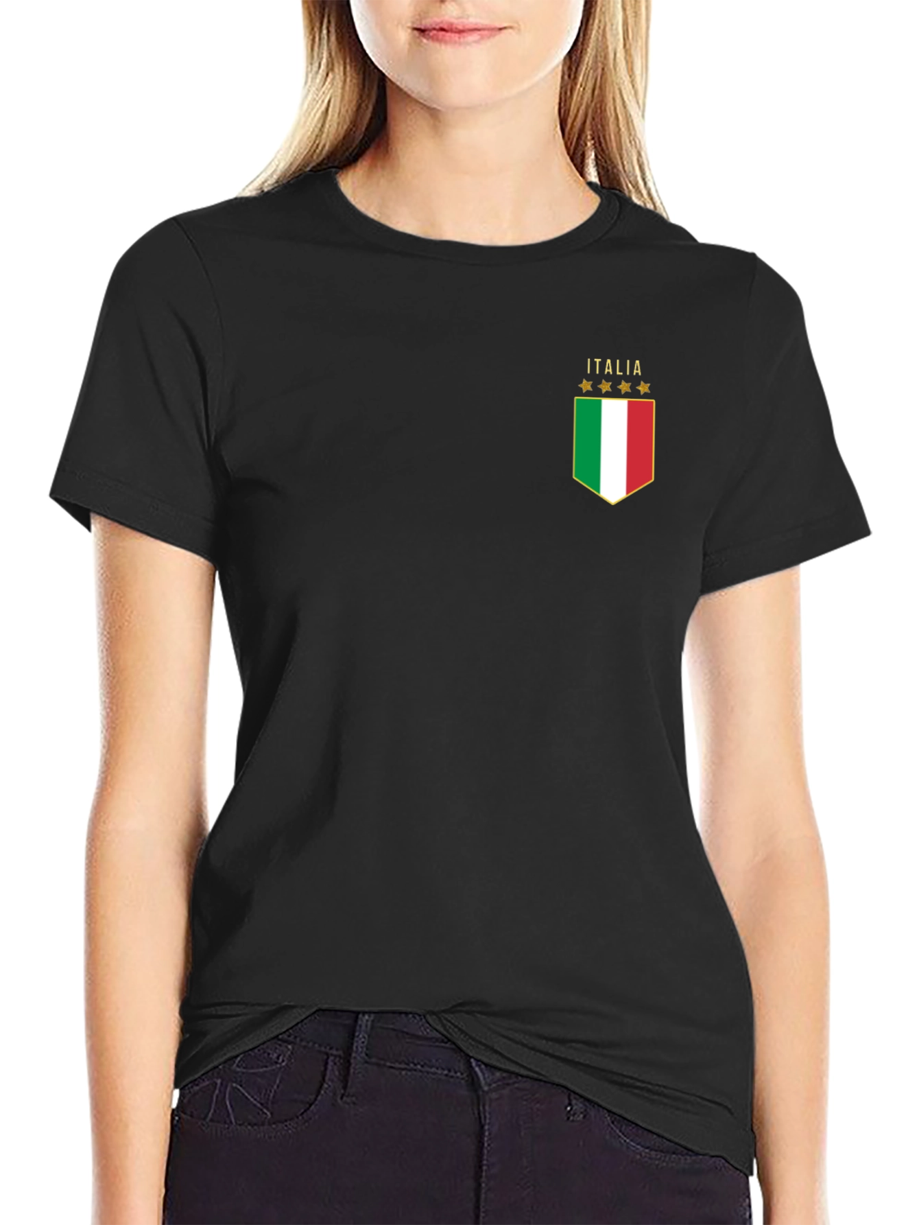 Italia Flag Graphic T-Shirt - Black Cotton Tee