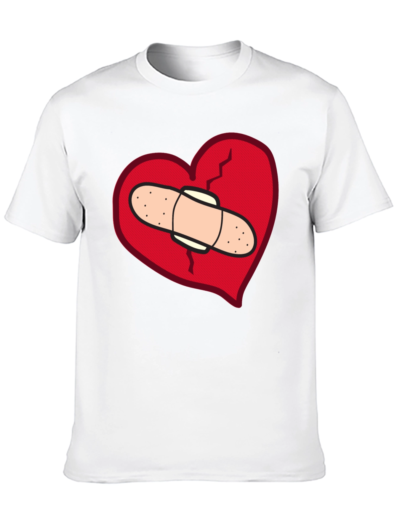 Broken Heart T-Shirt - Bandaged Heart Design